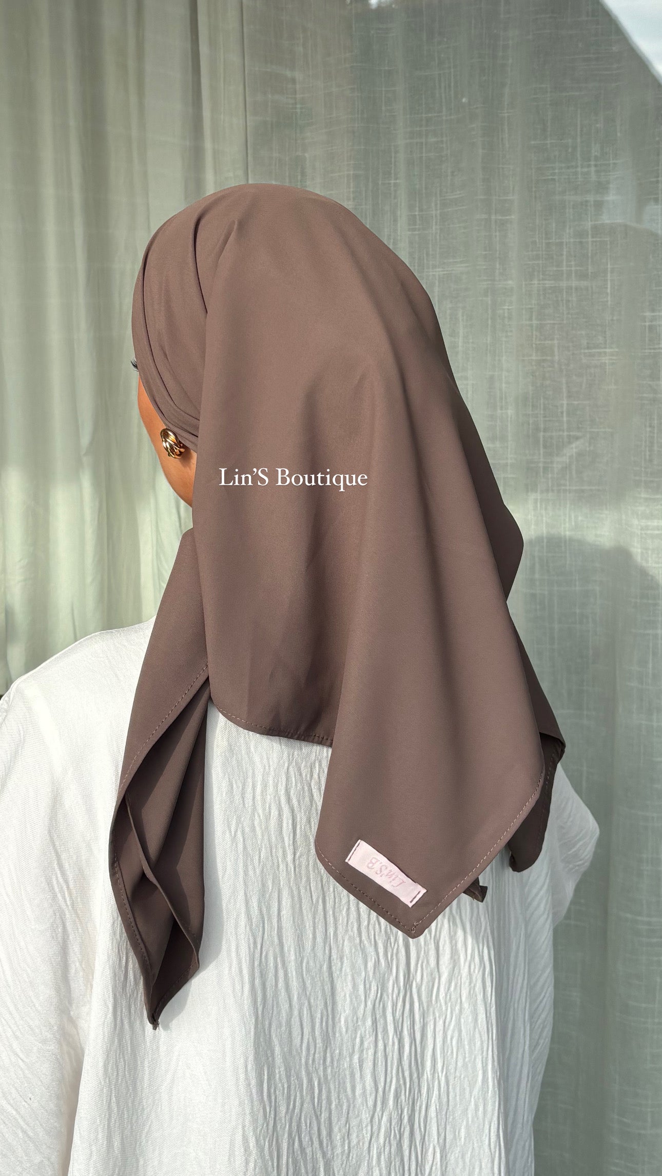 Lin'S B silk square - Dark taupe