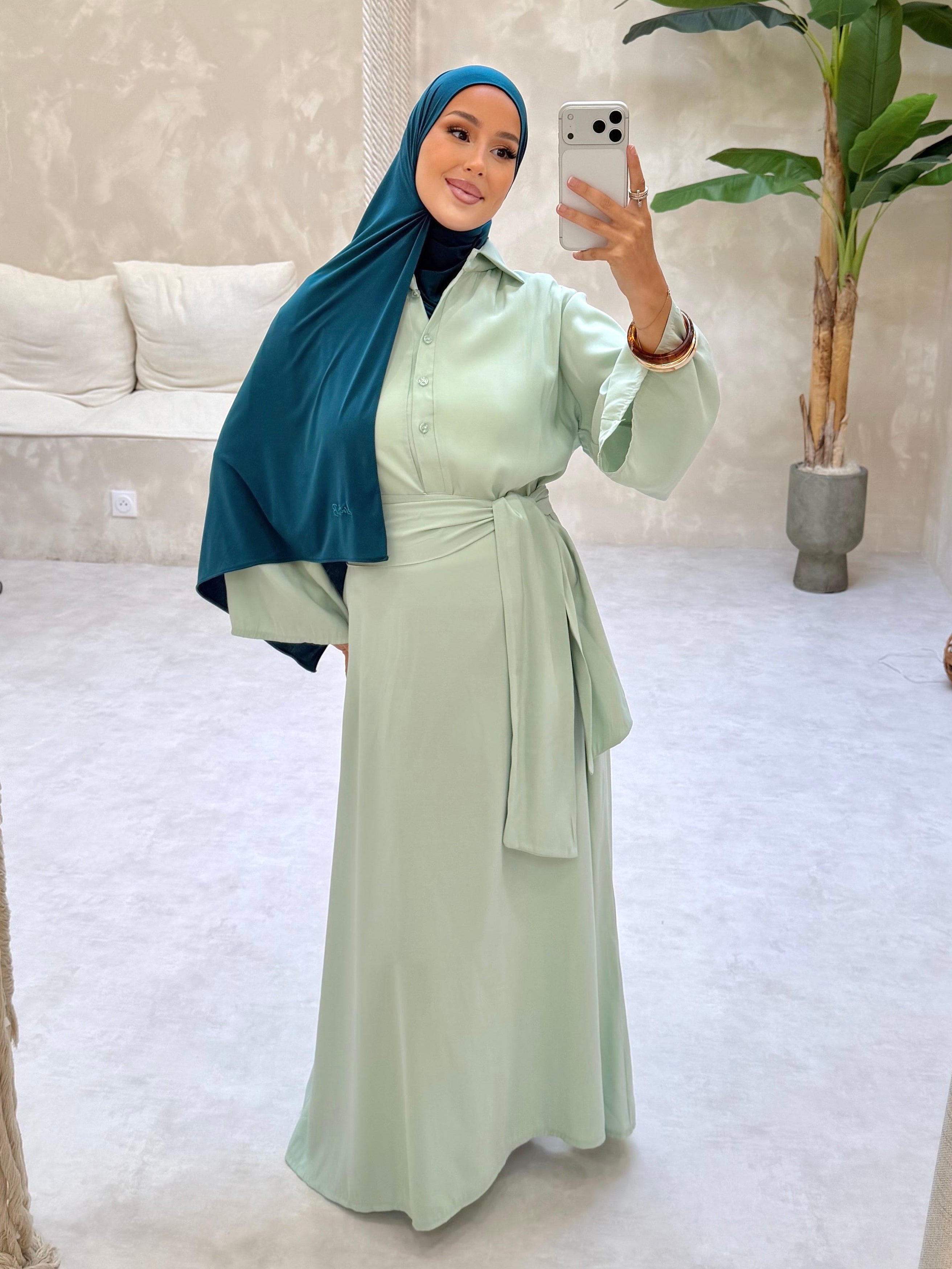 Robe chemise - vert d’eau