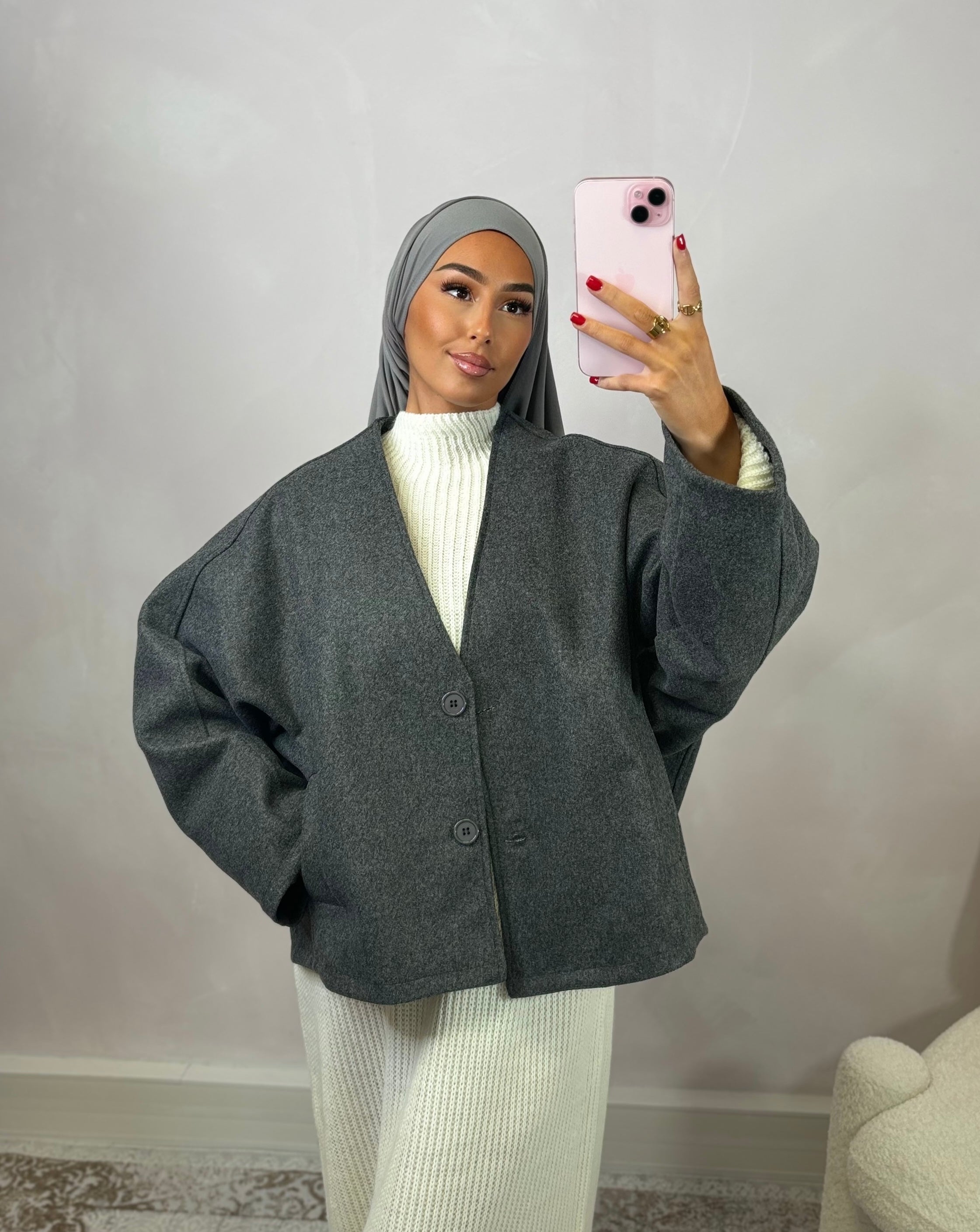Cardigan jacket - charcoal gray