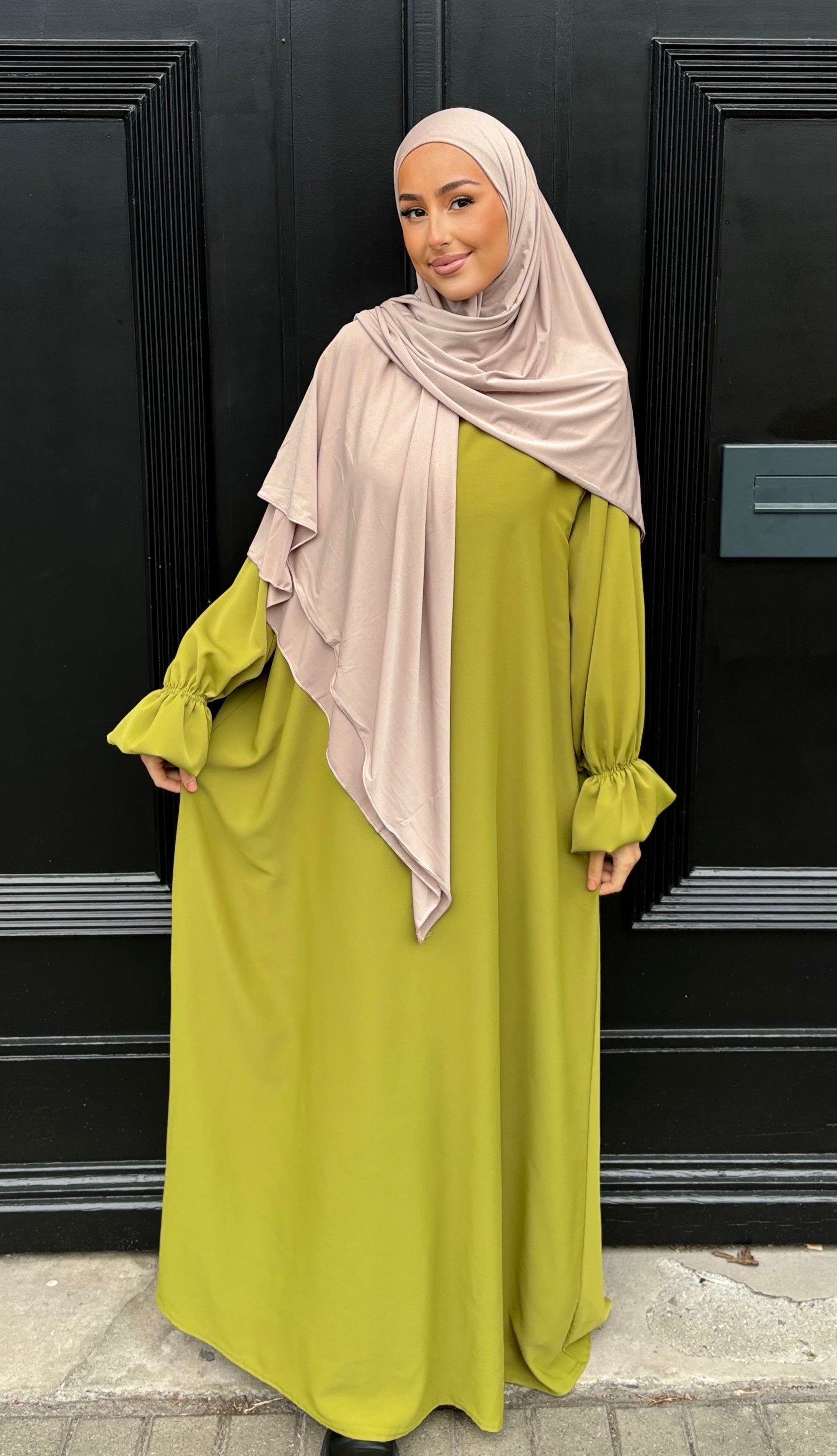 Scrunchie Abaya - olivgrün