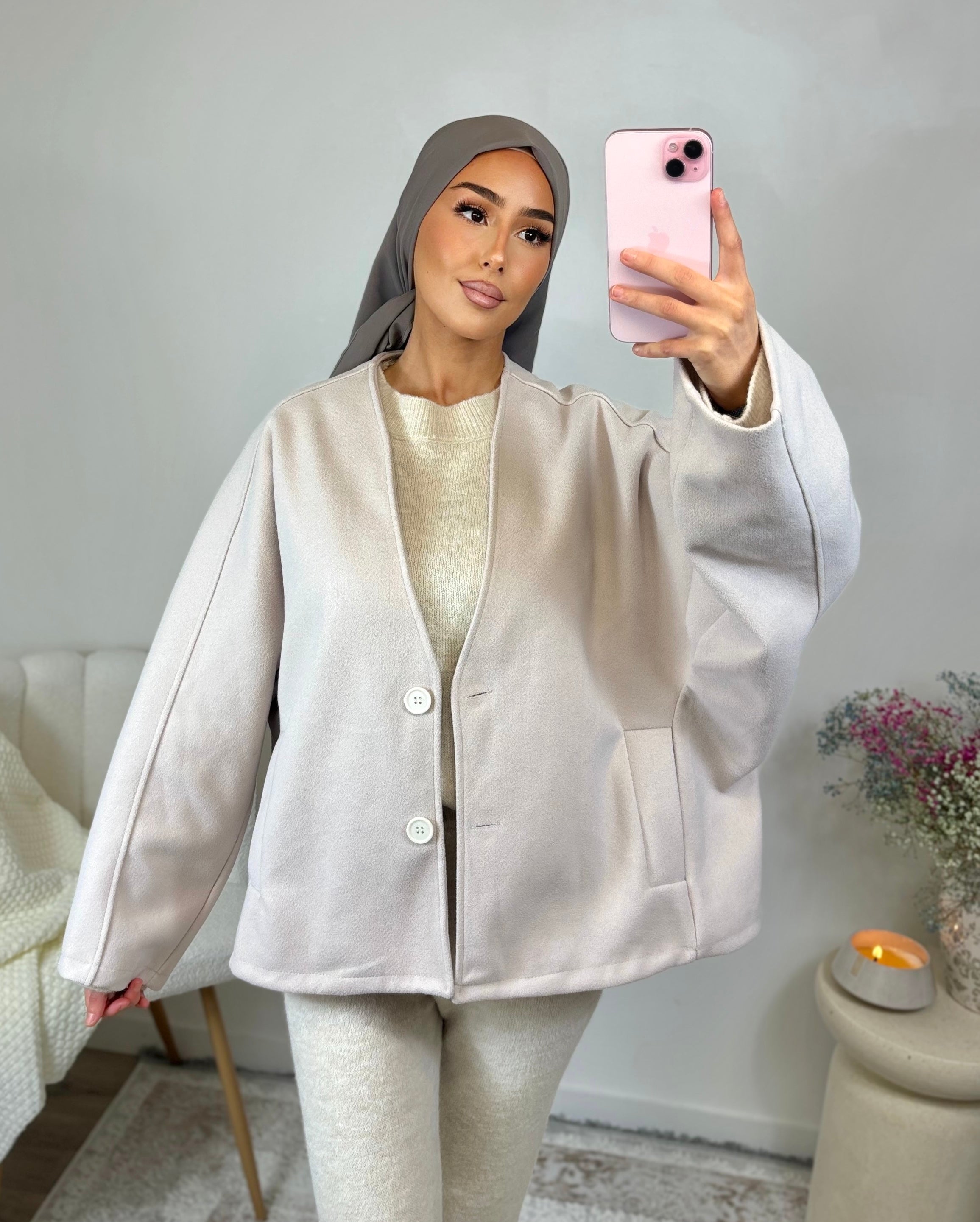 Veste cardigan - greige