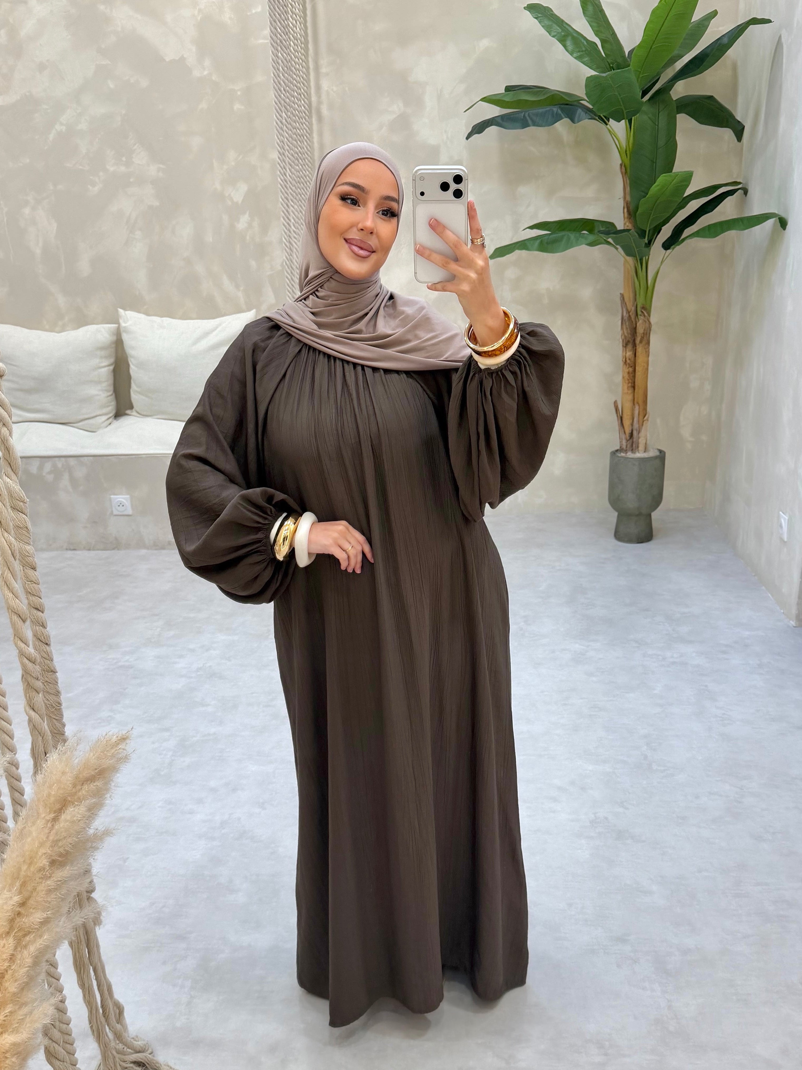 ROBE MAHRA - Taupe Foncé
