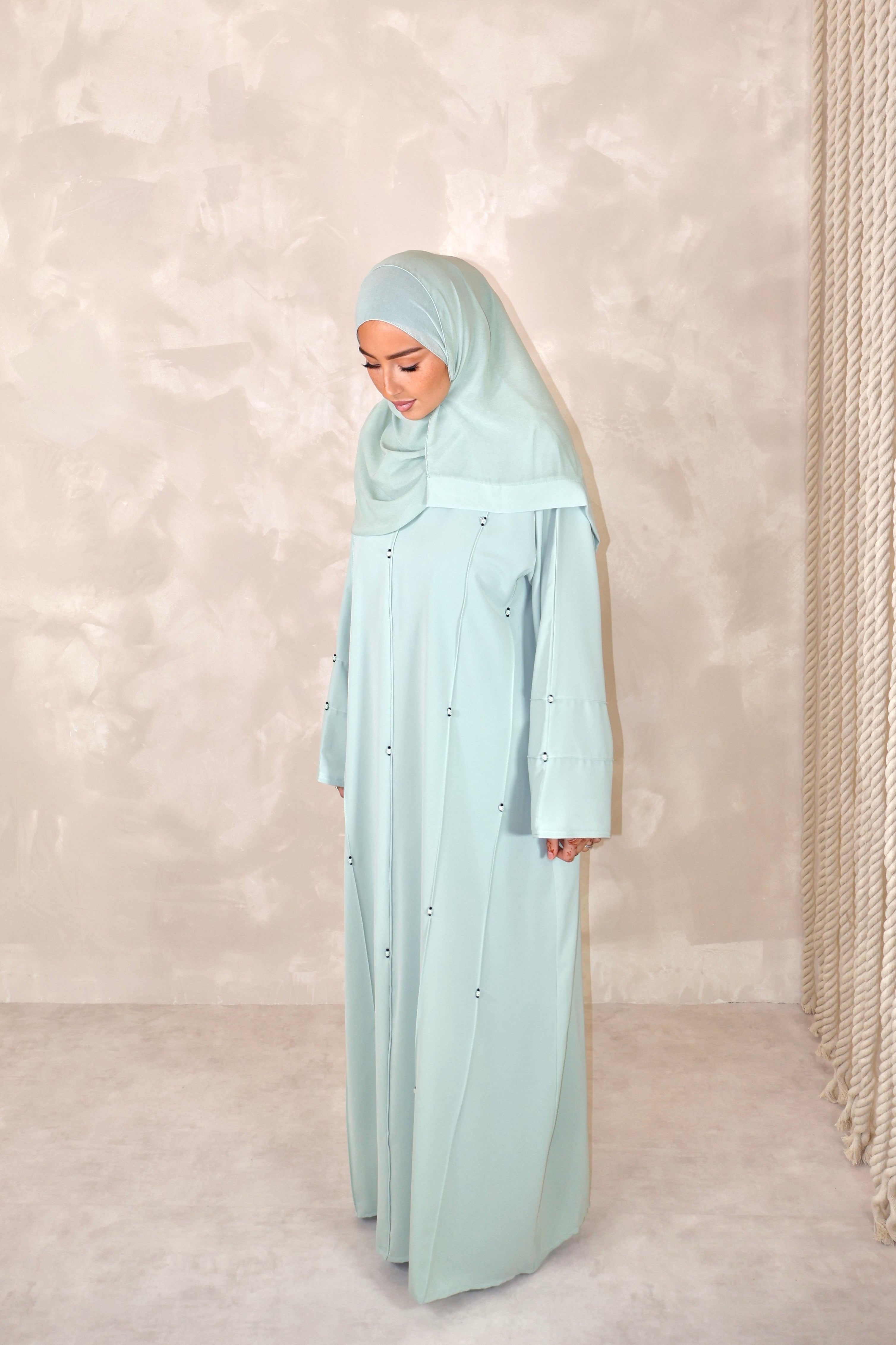 Abaya de Dubai (n109) - SAFIRA AQUA GREEN