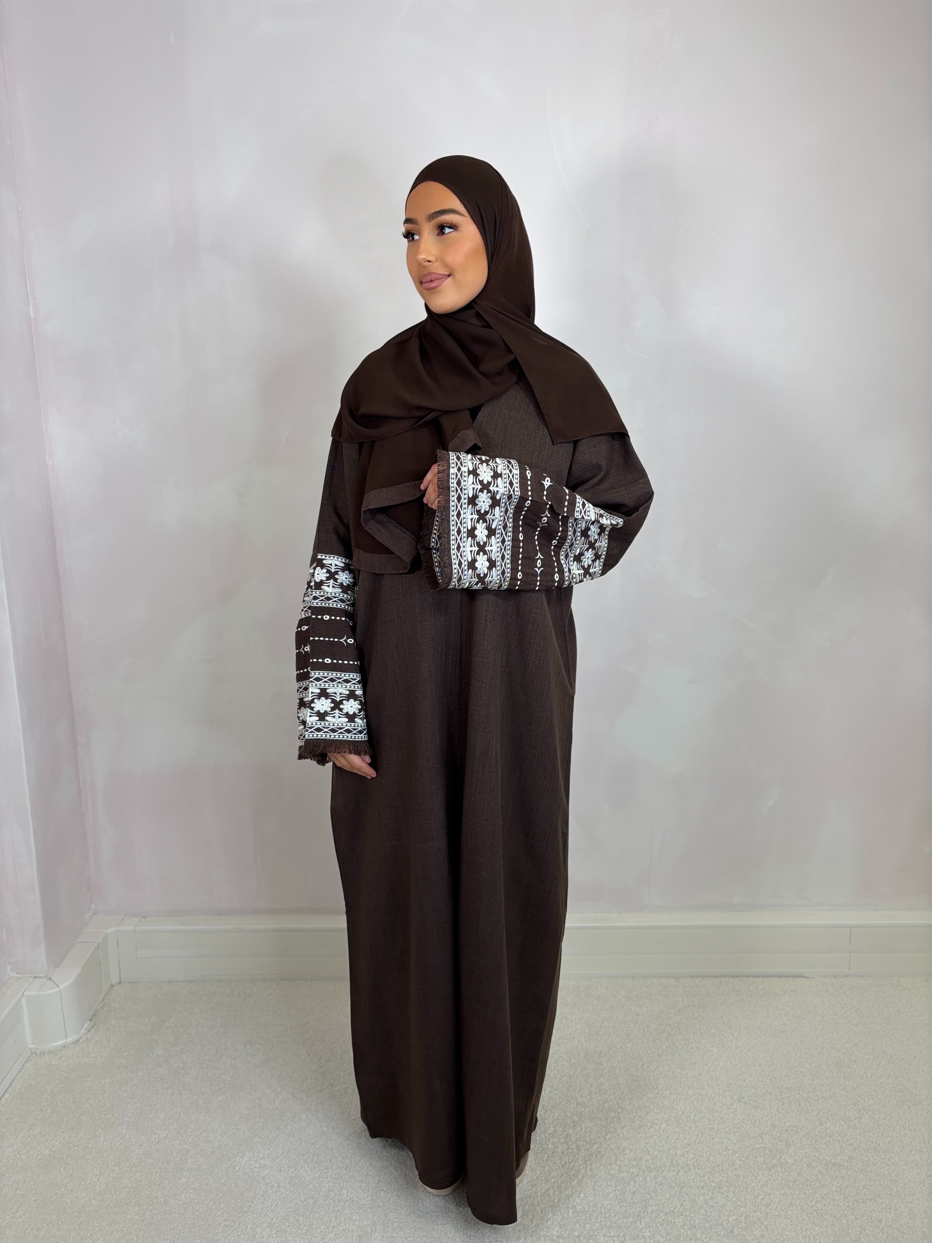 Dubai Abaya HANA (n54) - dark brown