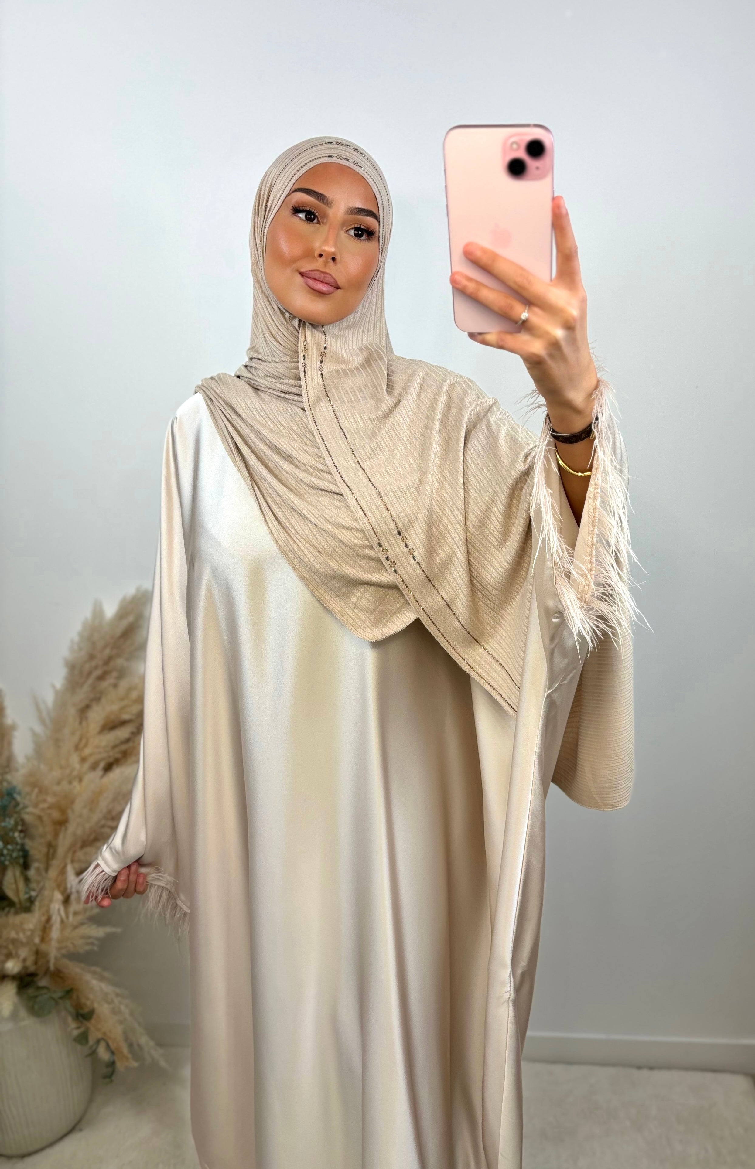 Arabia Strassschleier - Helltaupe