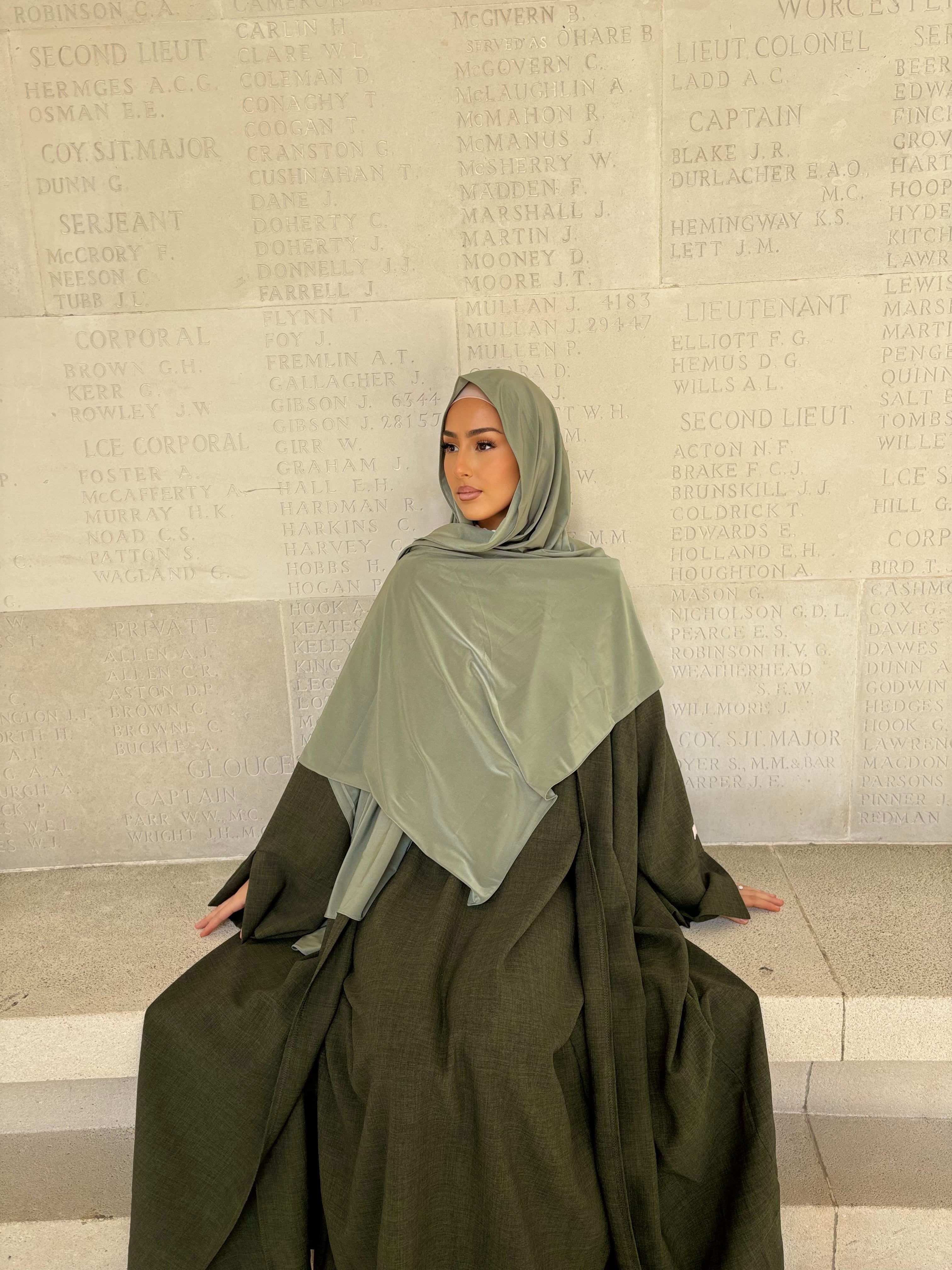 Premium Luxus Satin Jersey - Dunkle Pistazie