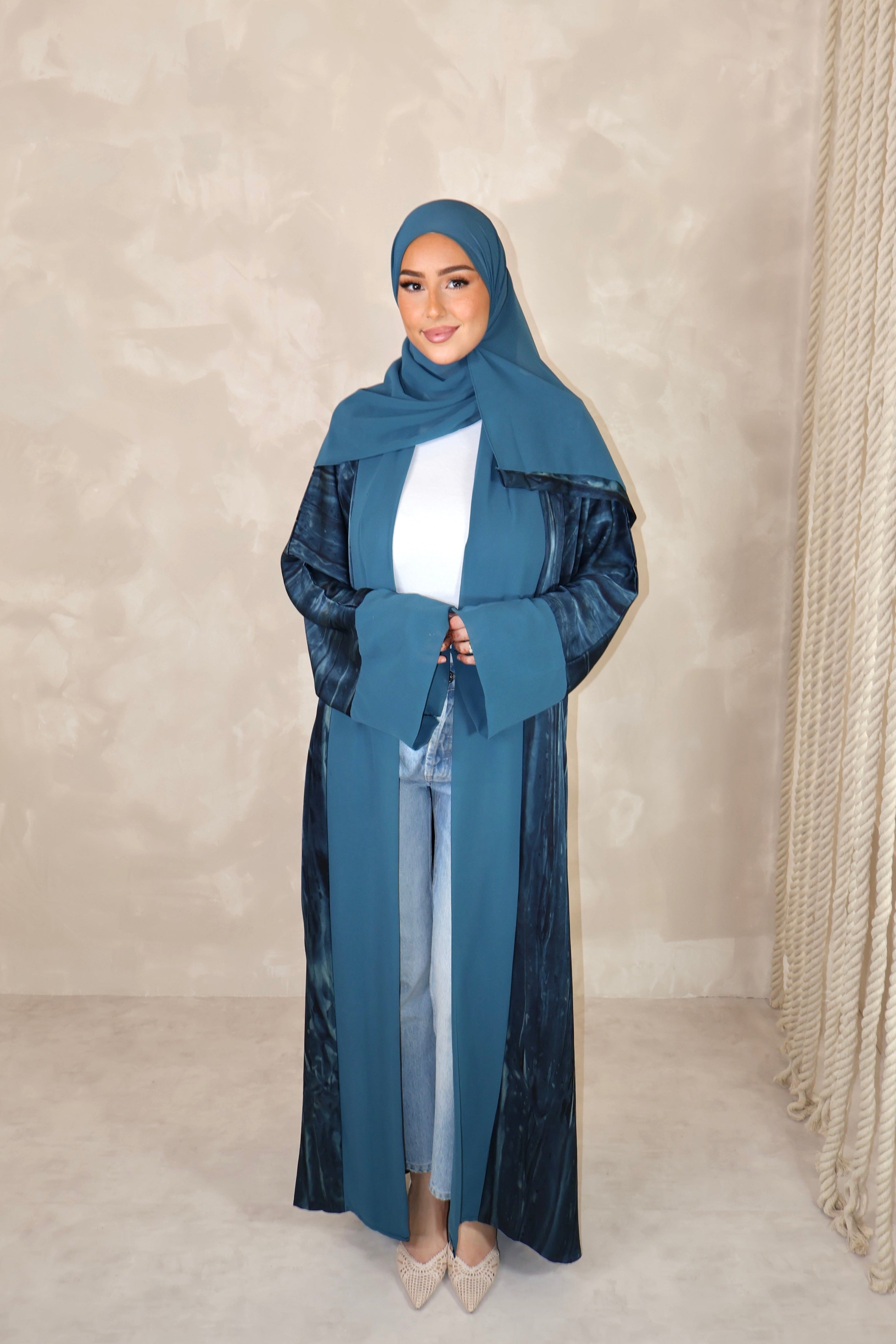 Création Lin’S.B Kimono de Dubai (n120) - SIGNATURE BLEU CANARD