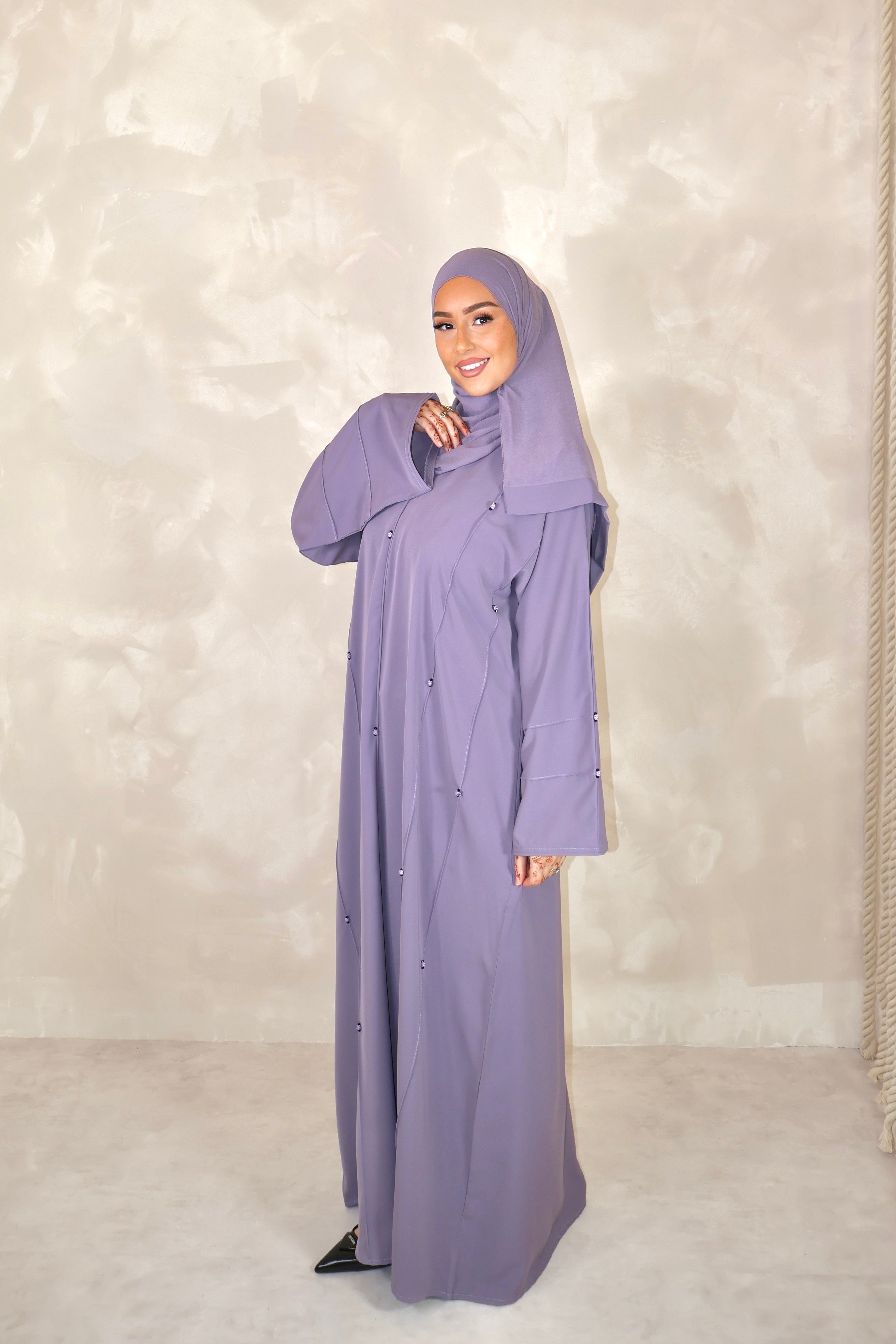 Abaya de Dubai (n103) - SAFIRA PURPLE