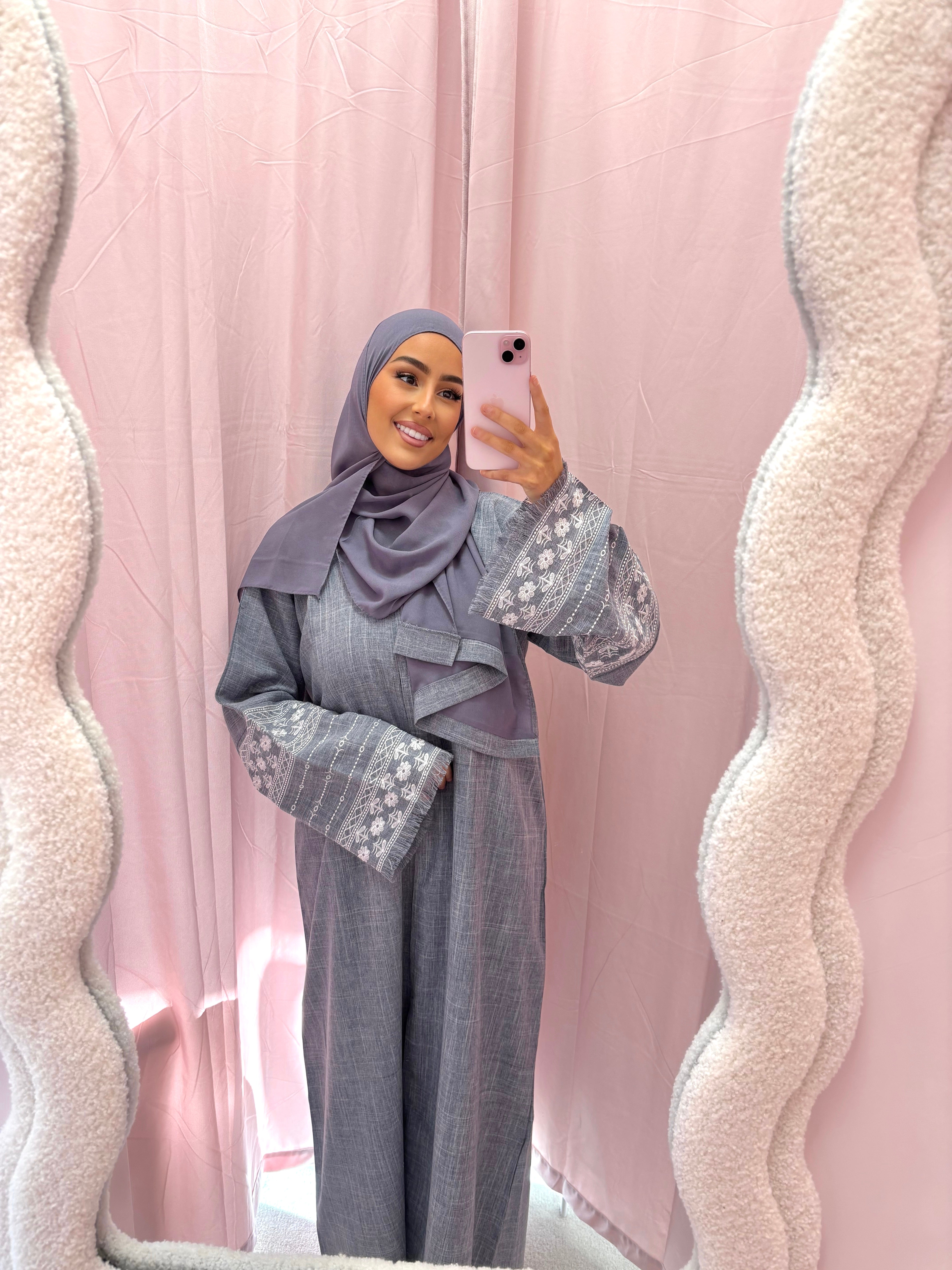 Abaya de Dubai HANA (n51) - bleu jean