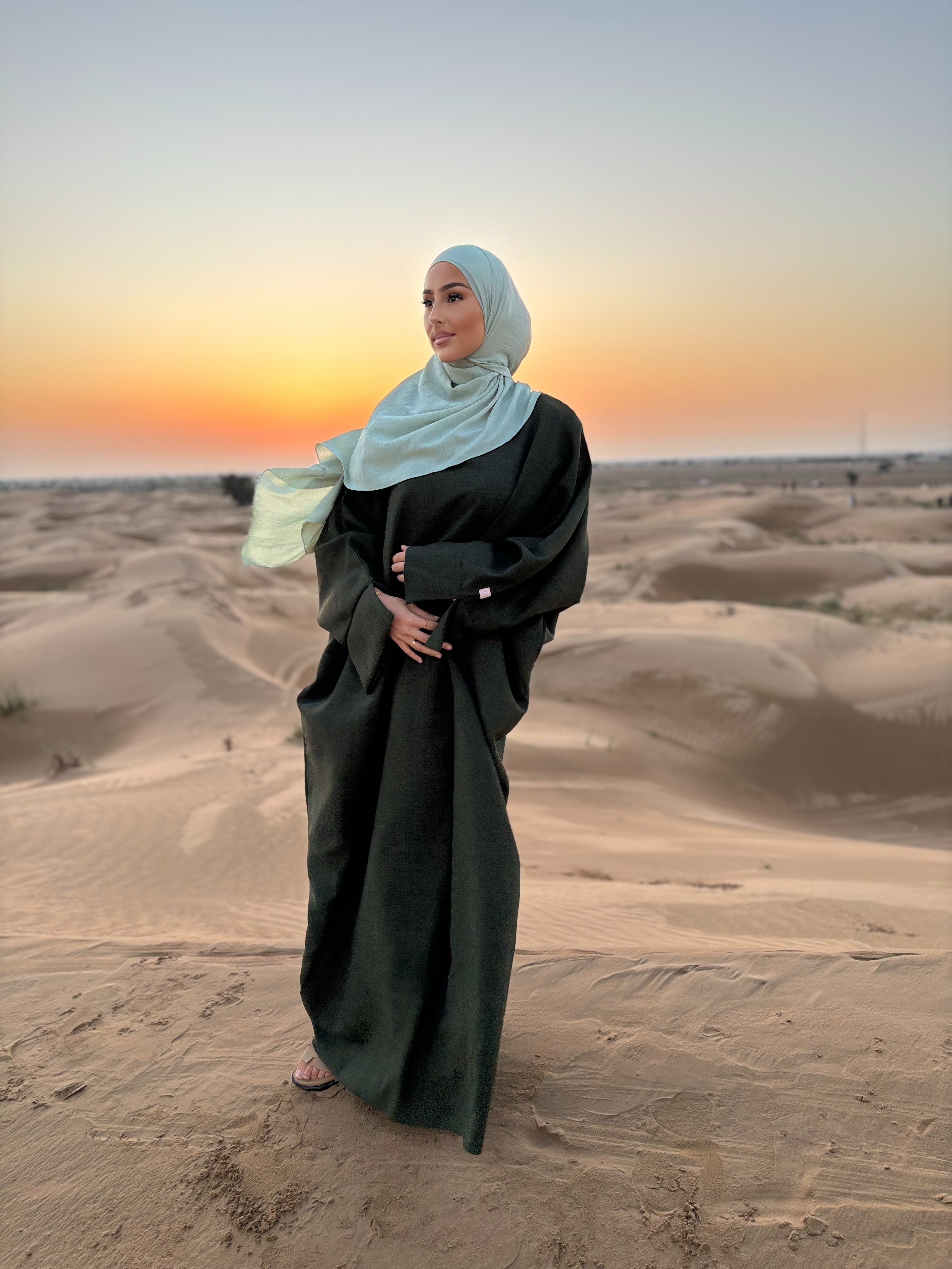 Abaya lin LIN’S B - kaki foncé