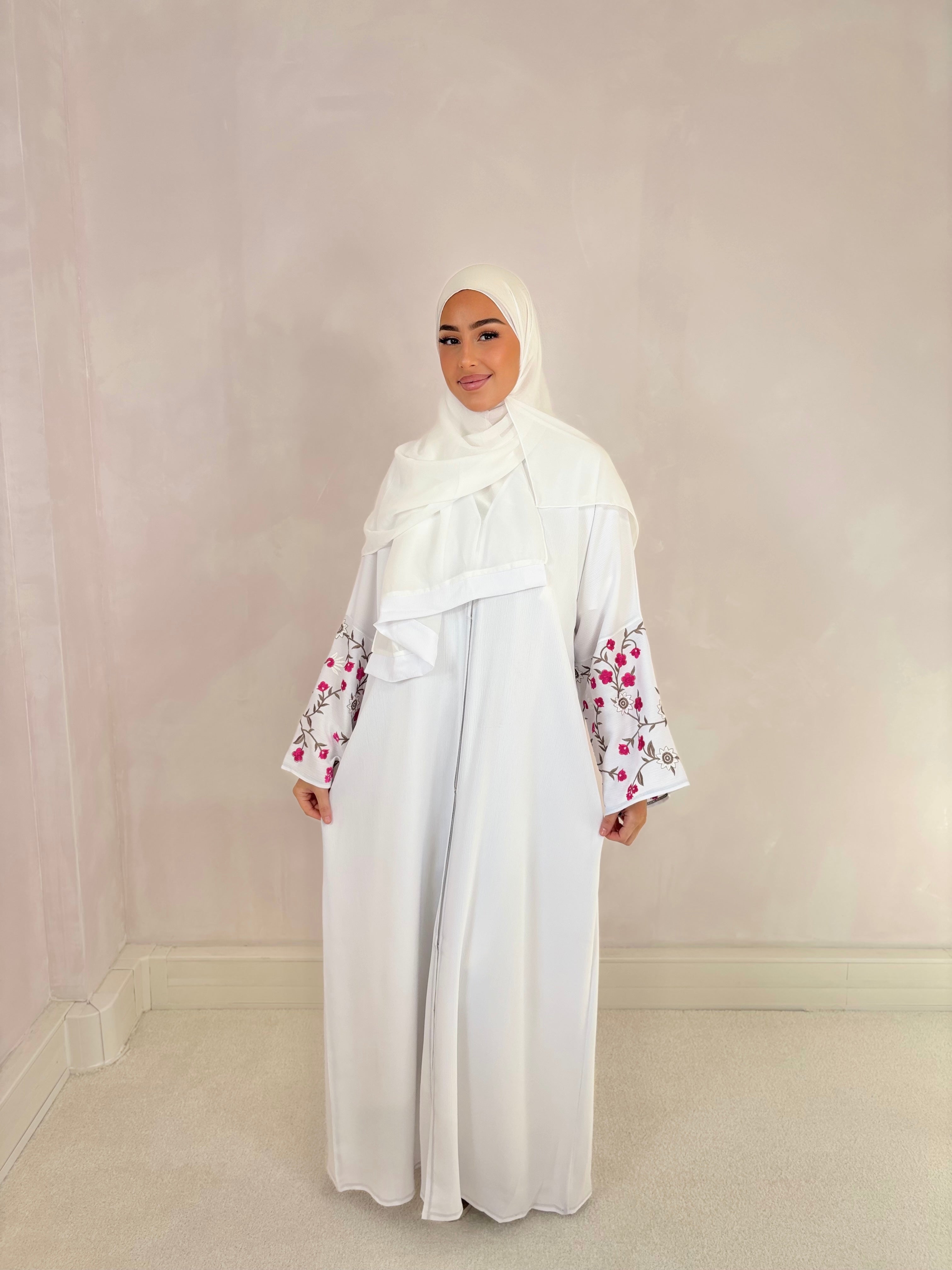 Abaya from Dubai FLORA (n39) - White