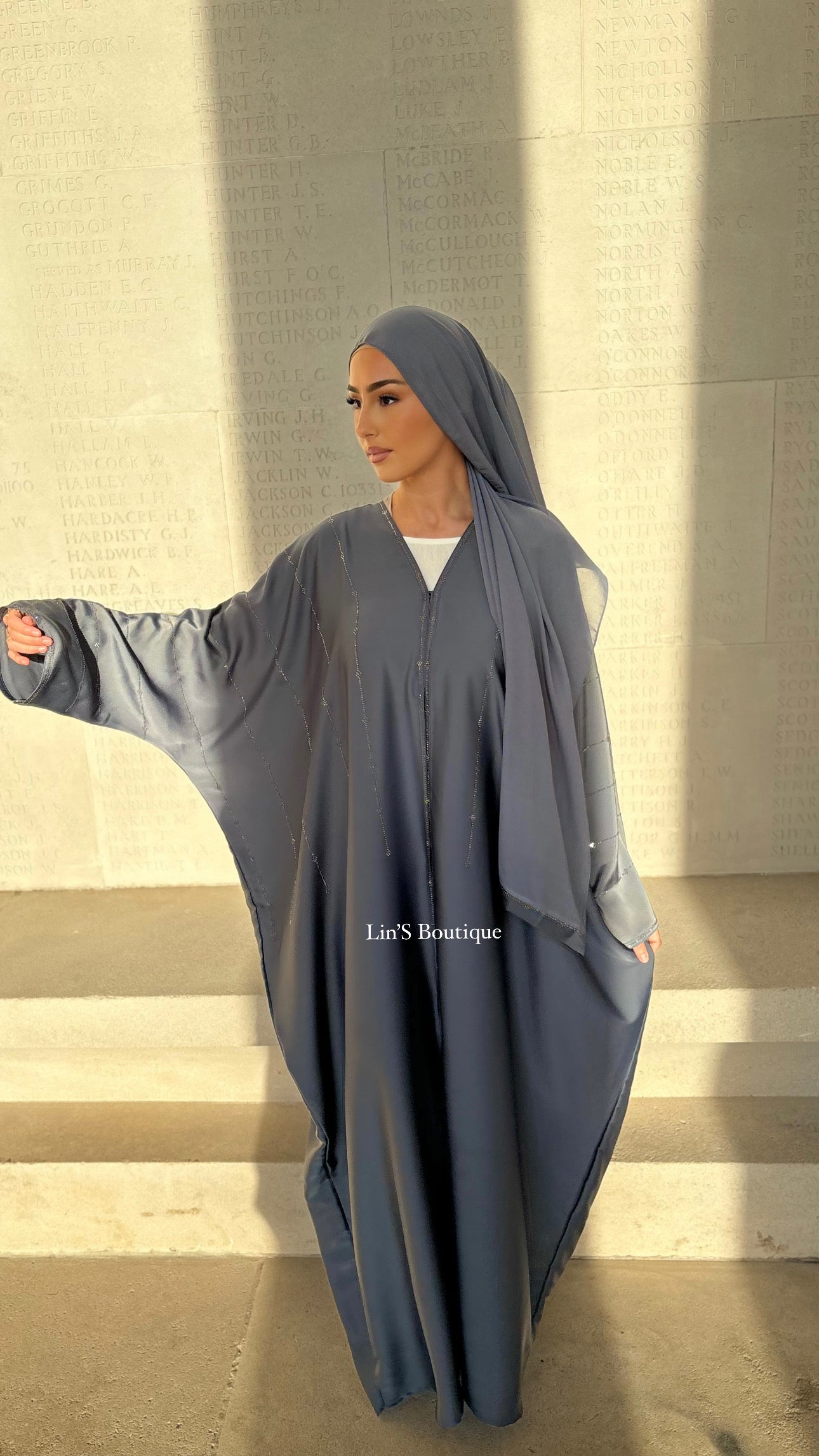 Abaya de Dubai EMIRATIE - Grey