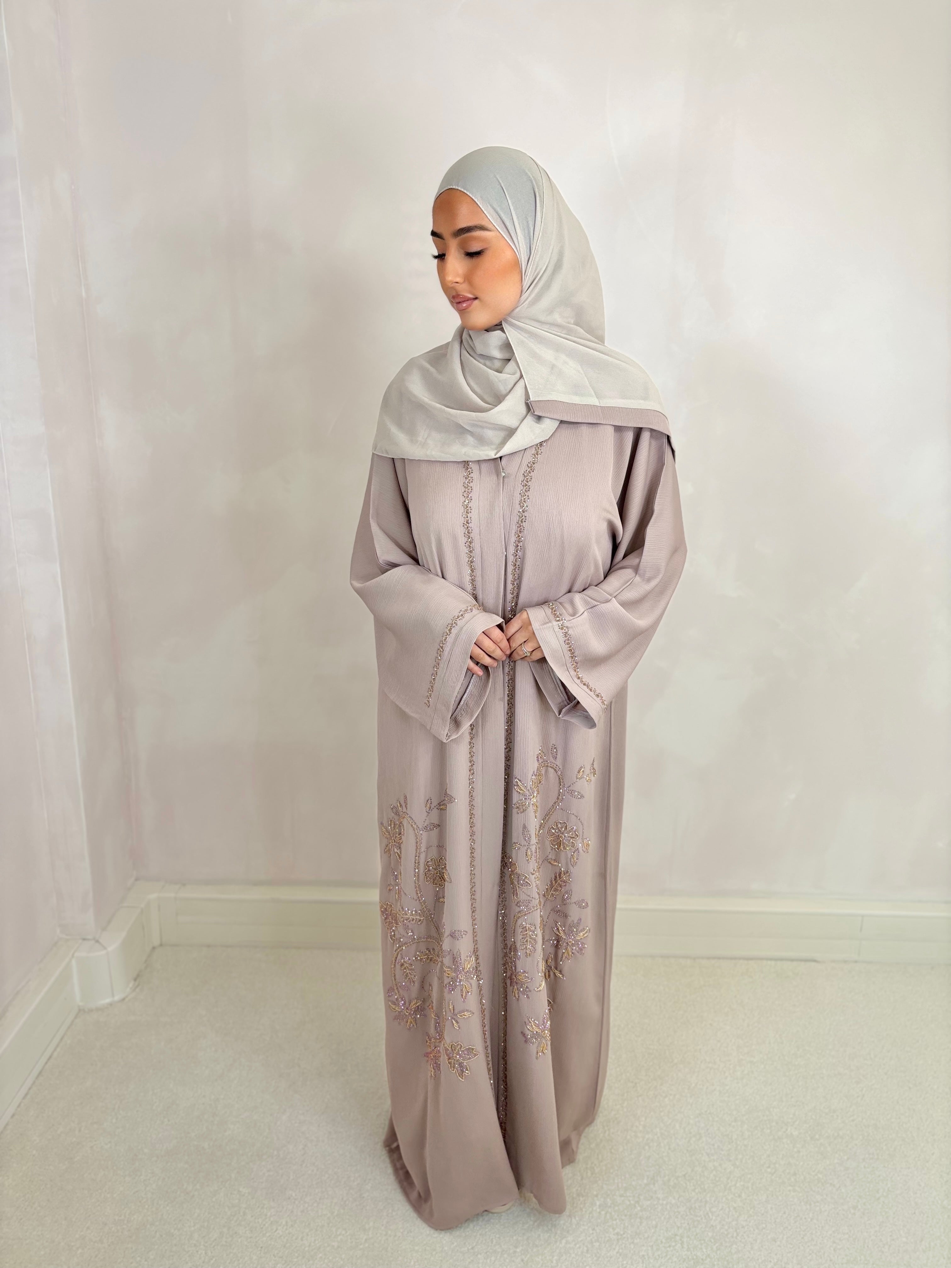 Abaya from Dubai MAYAR (n35) - pink taupe