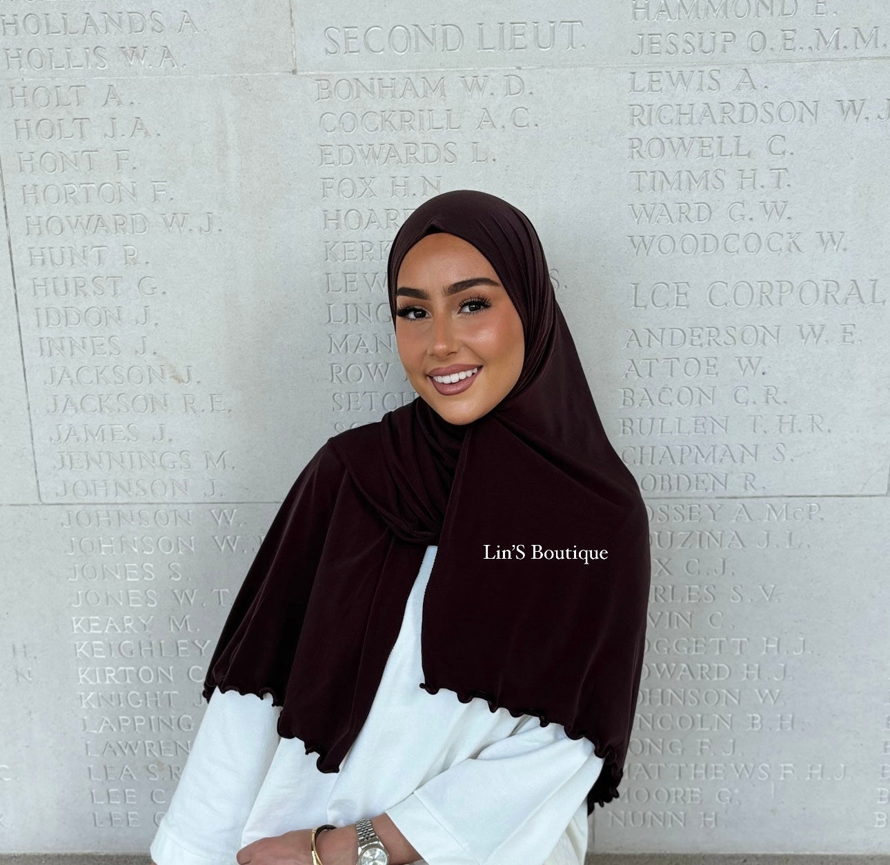 SEDEF Premium Luxury Jersey Scrunchie - dark brown