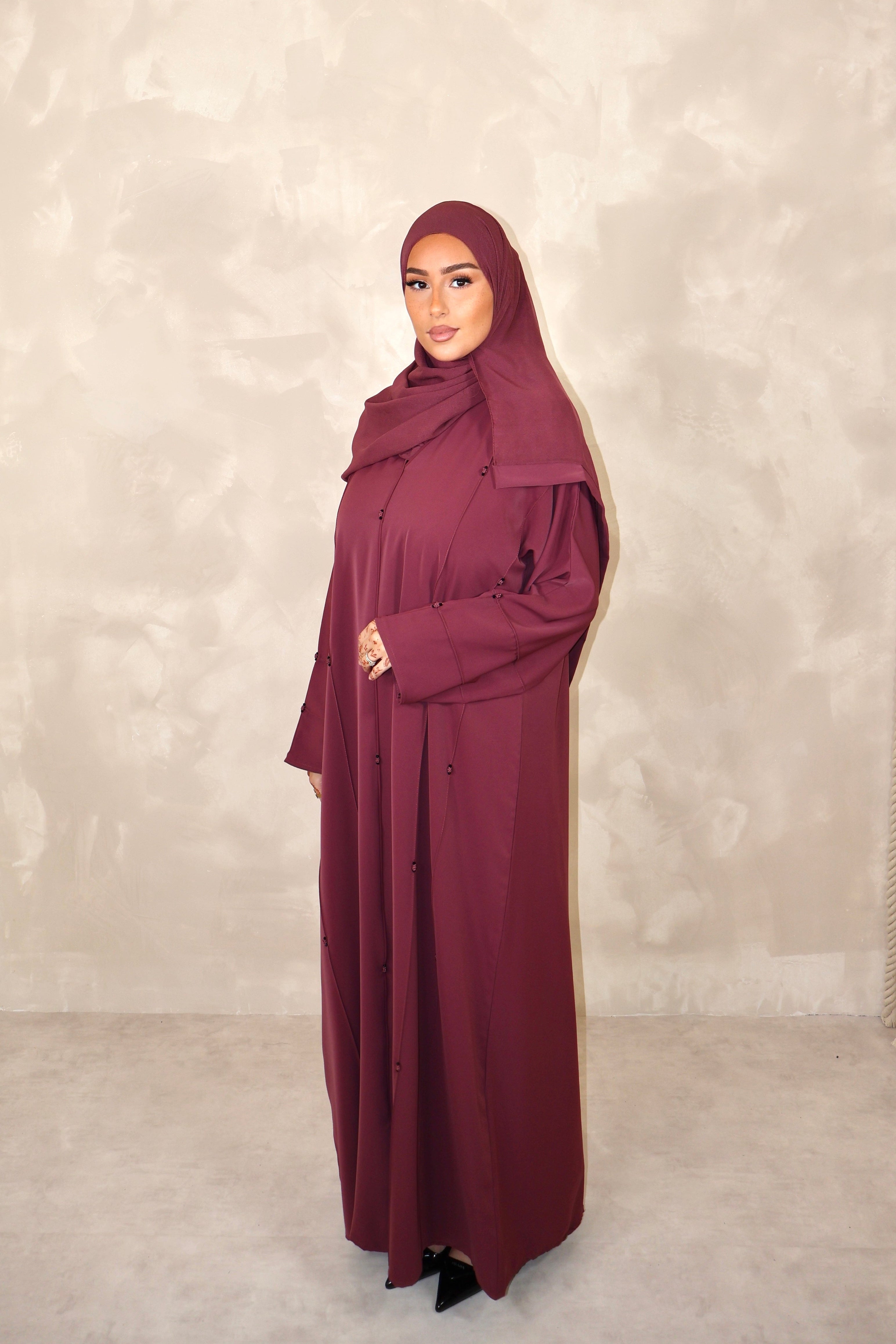 Abaya de Dubai (n110) - SAFIRA STRAWBERRY