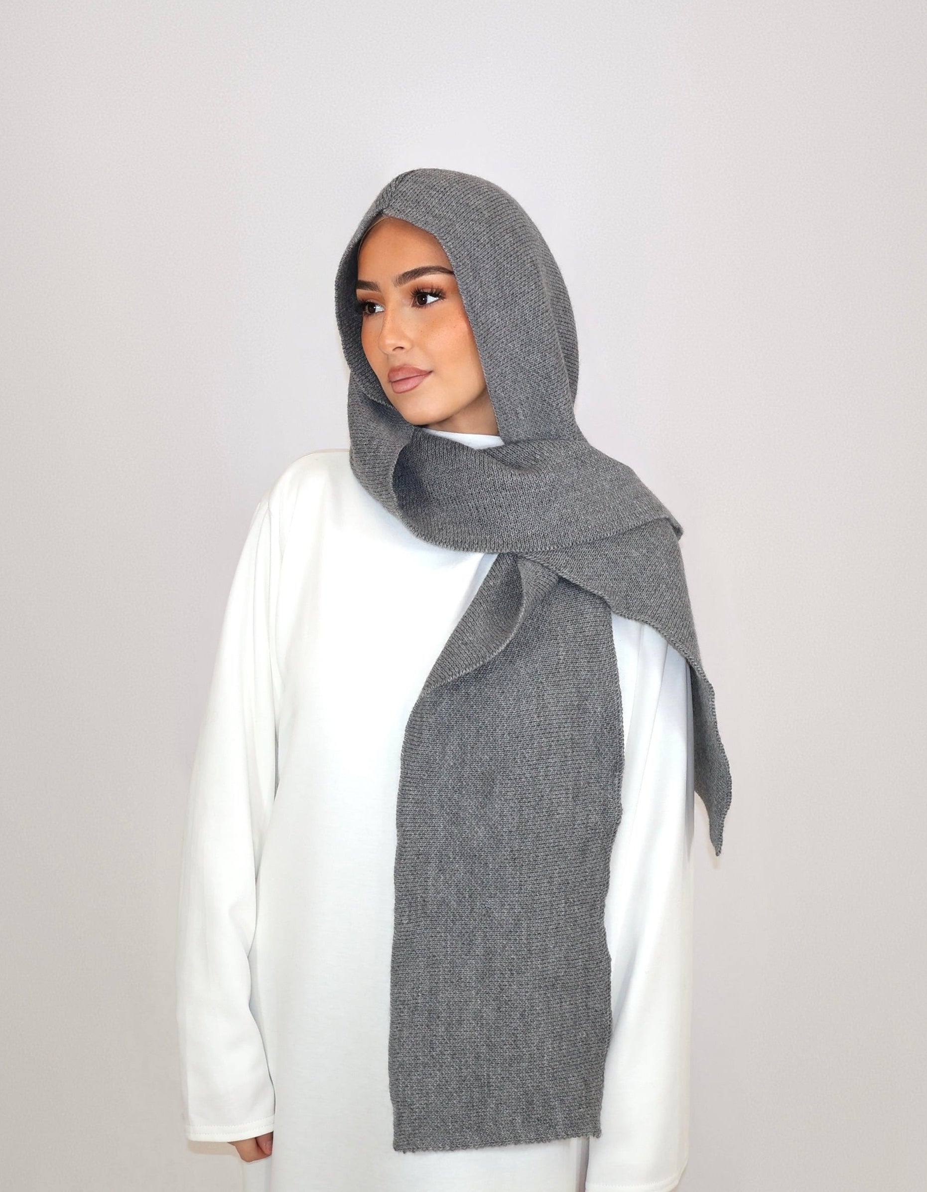 Capuche écharpe intégrée - grise