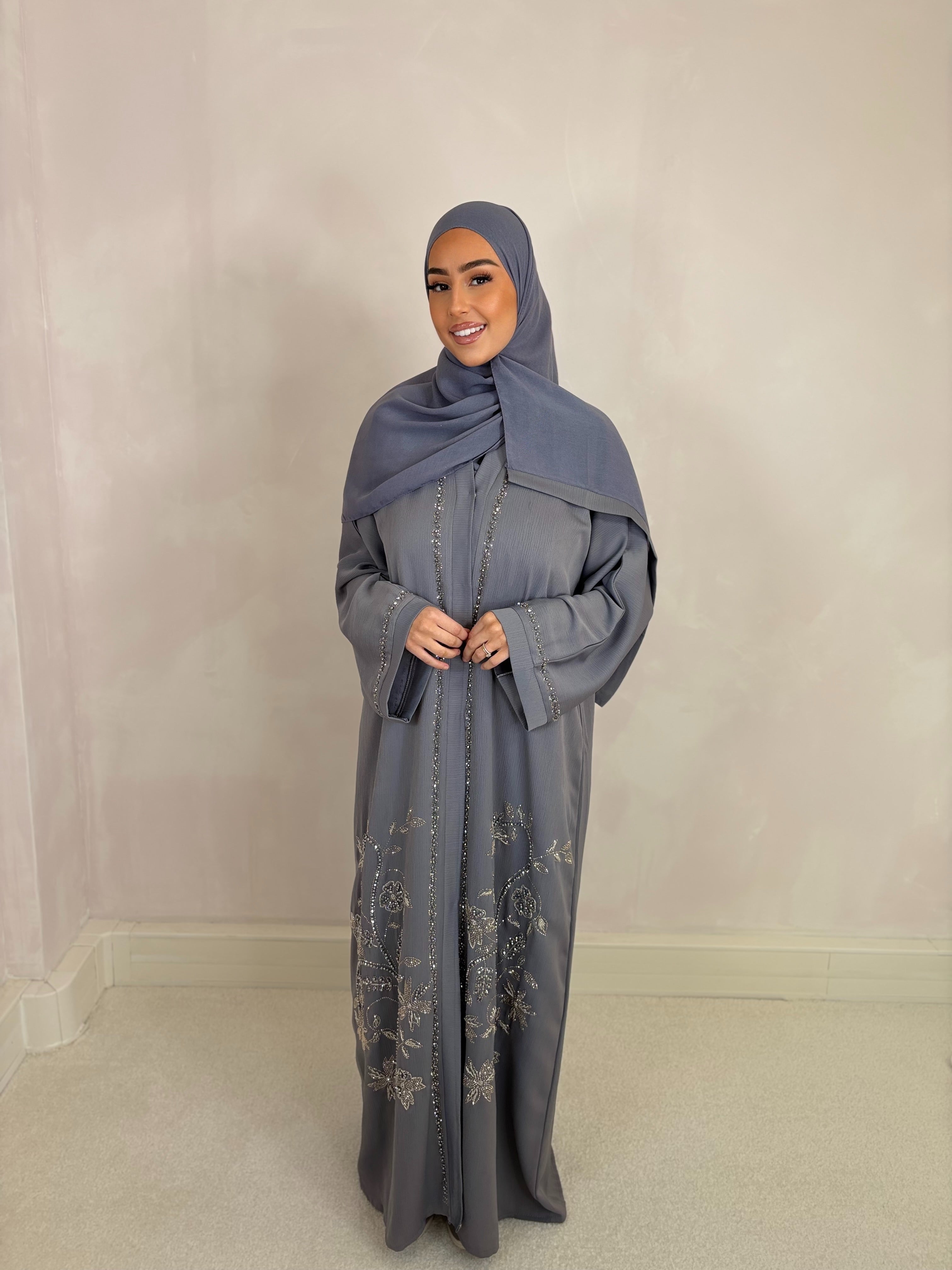 Abaya aus Dubai MAYAR (n34) - Grau