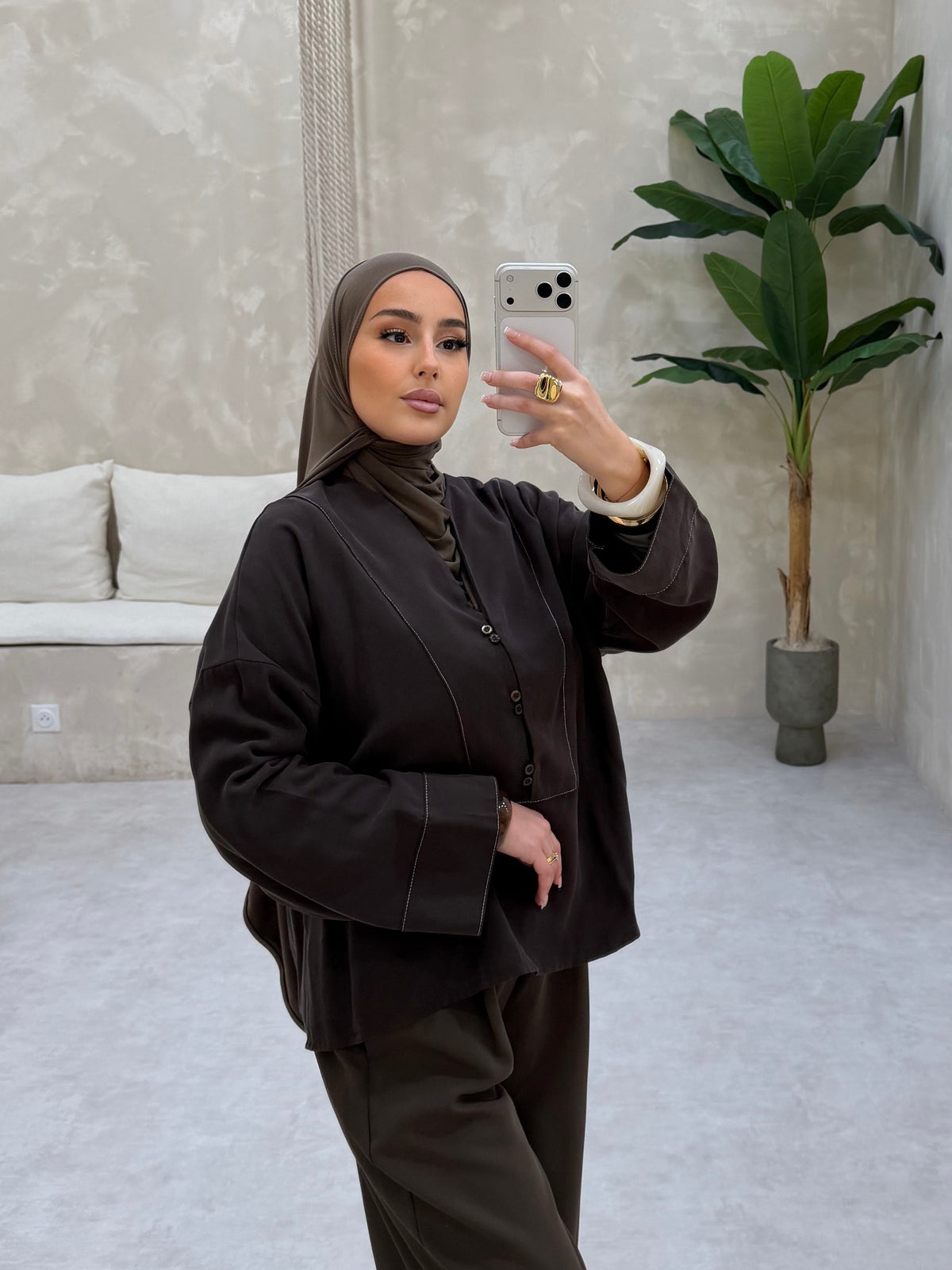 BLOUSE - DARK BROWN