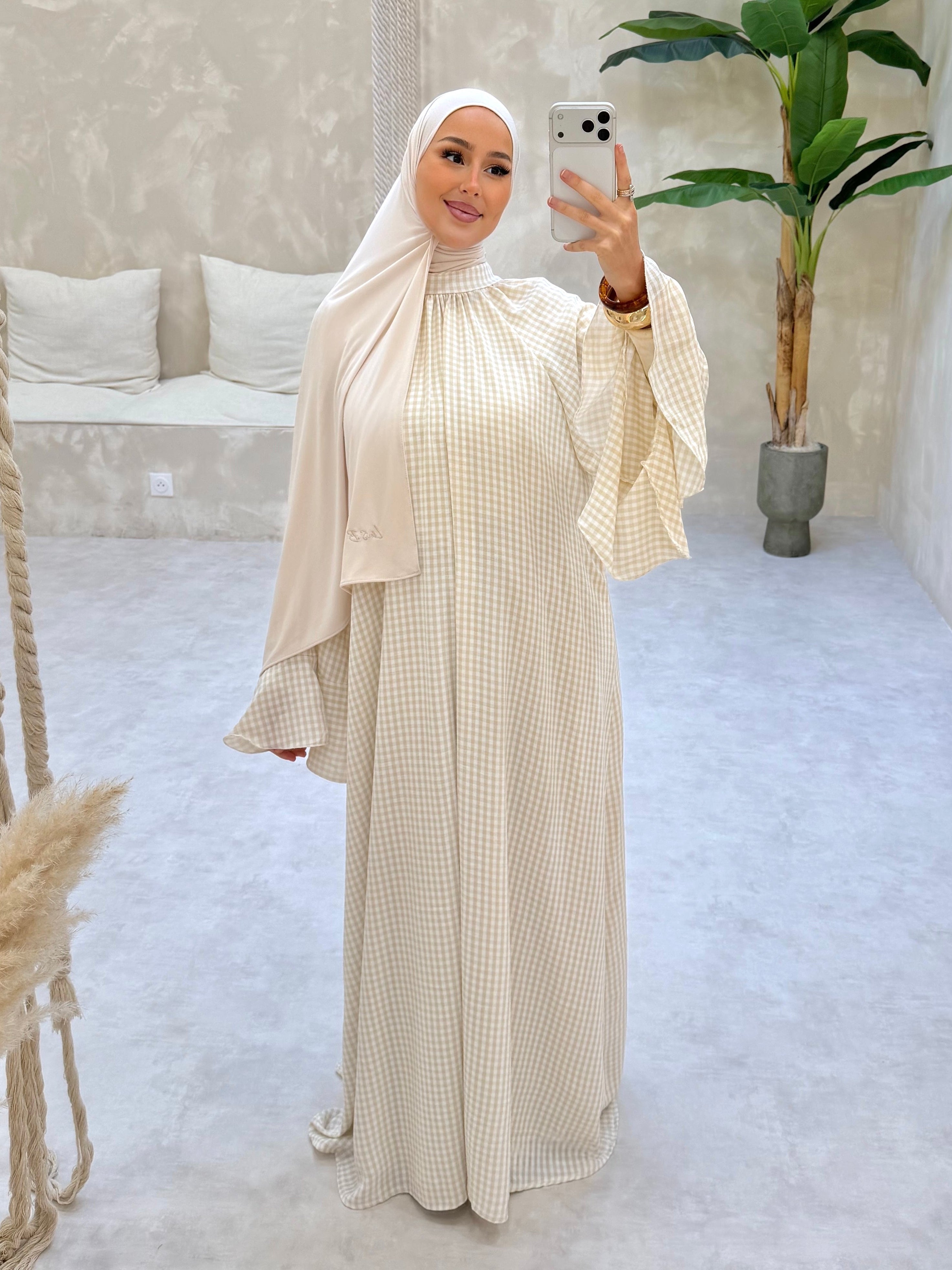 ROBE POPELINE - sable
