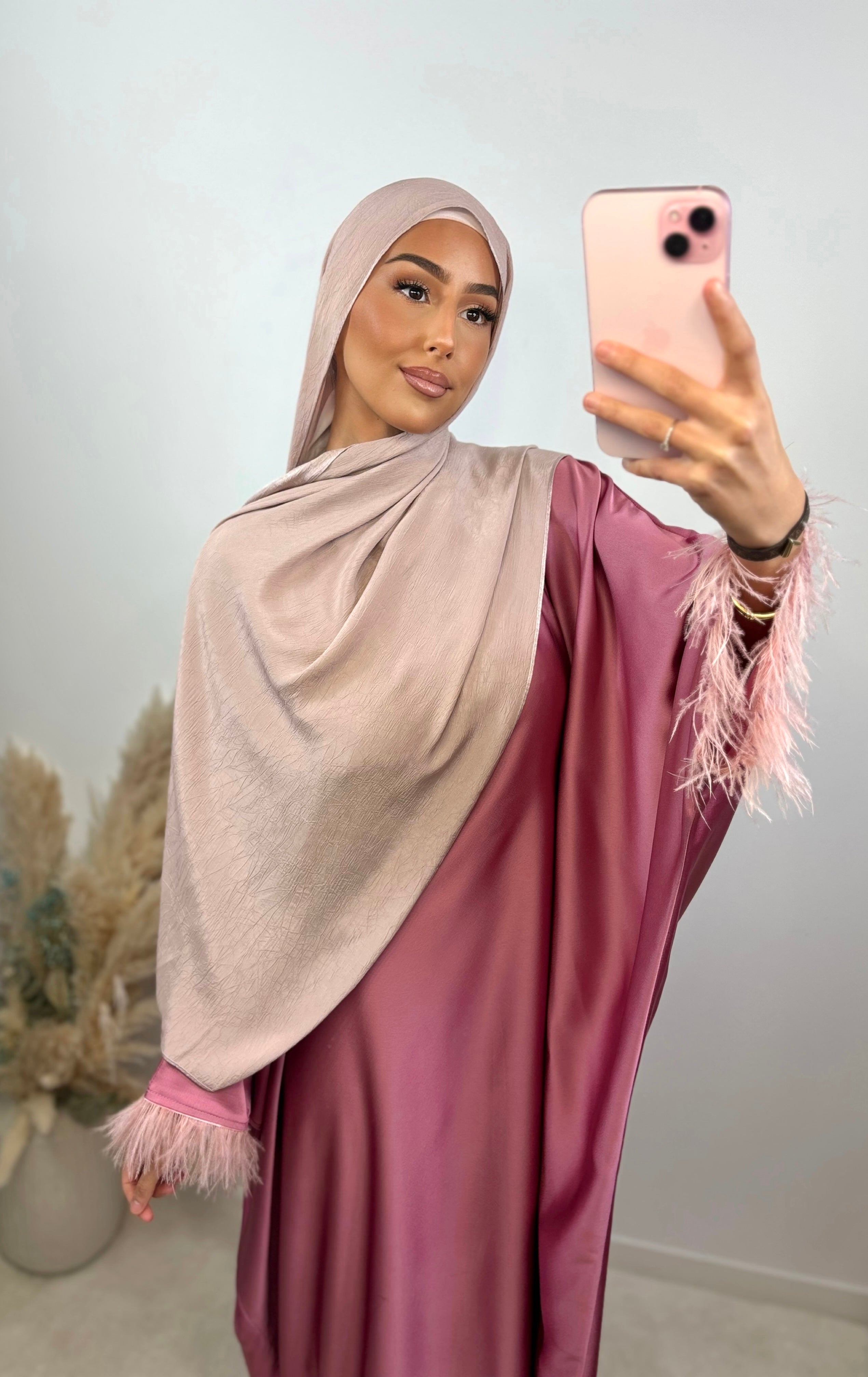 Voile satiné réversible - vieux rose