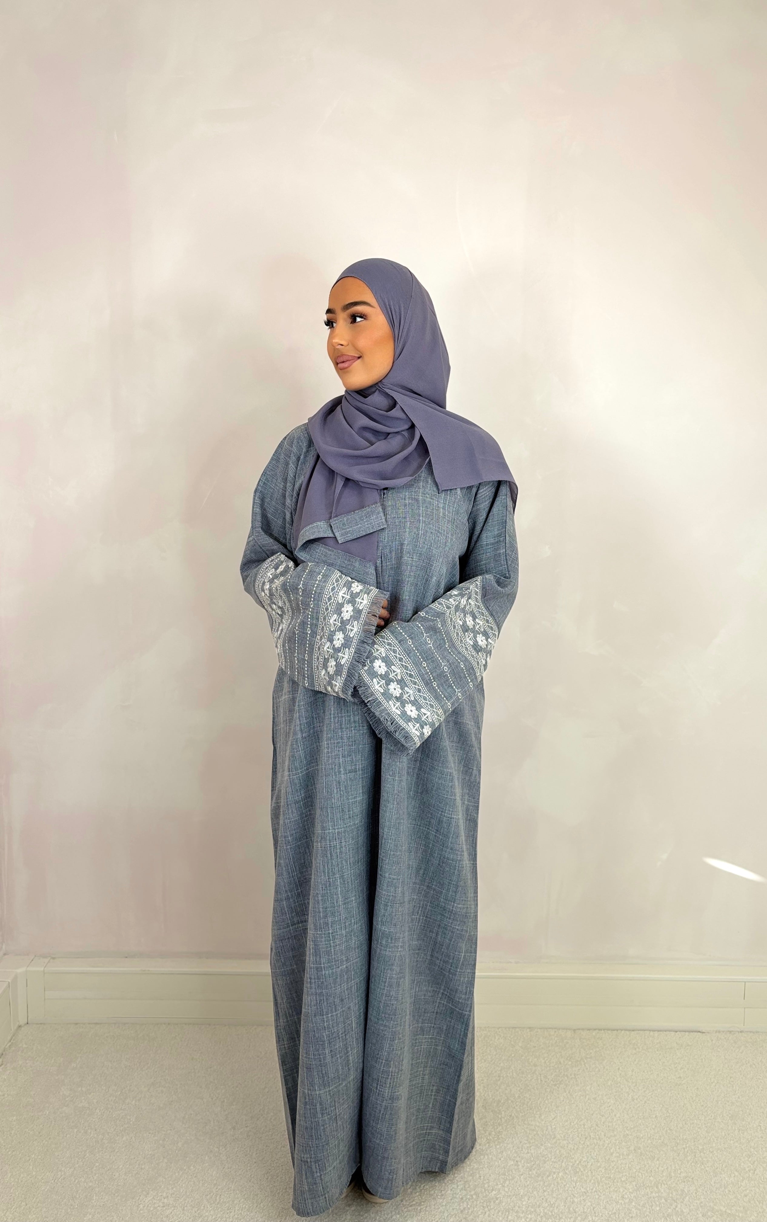 Abaya de Dubai HANA (n51) - bleu jean