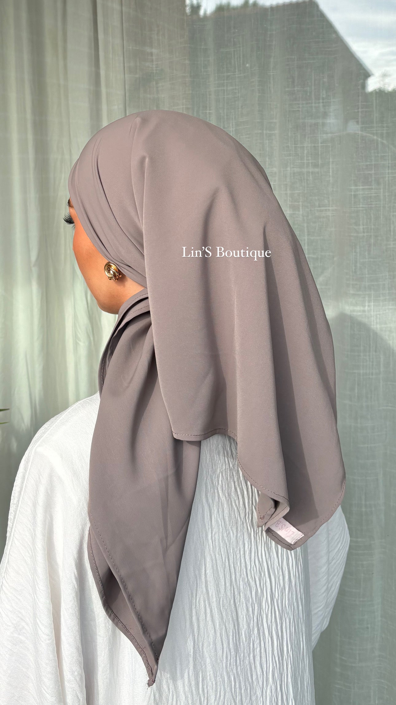 Lin'S B silk square - Taupe