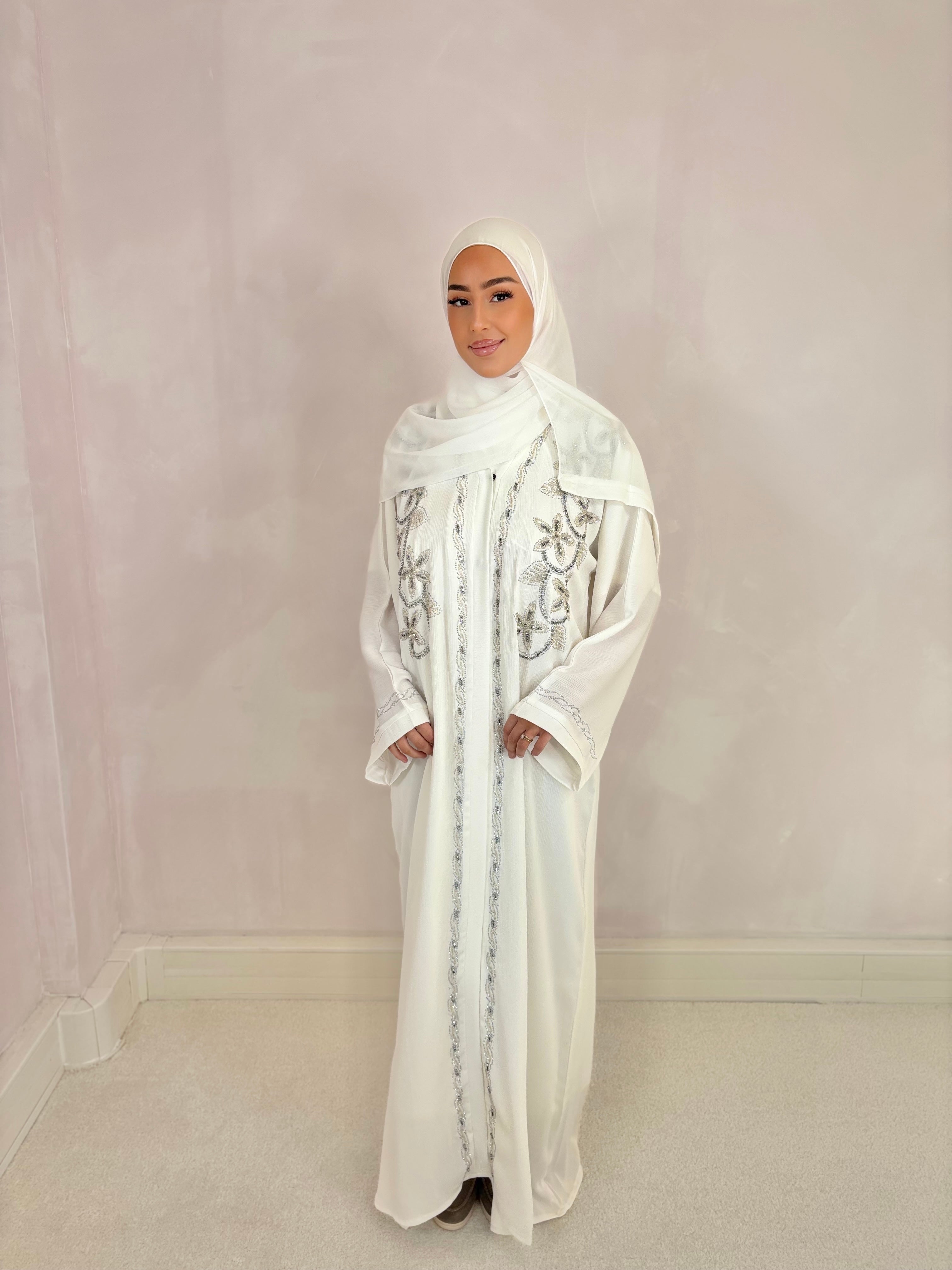 Abaya from Dubai TAHIRA (n72) - White