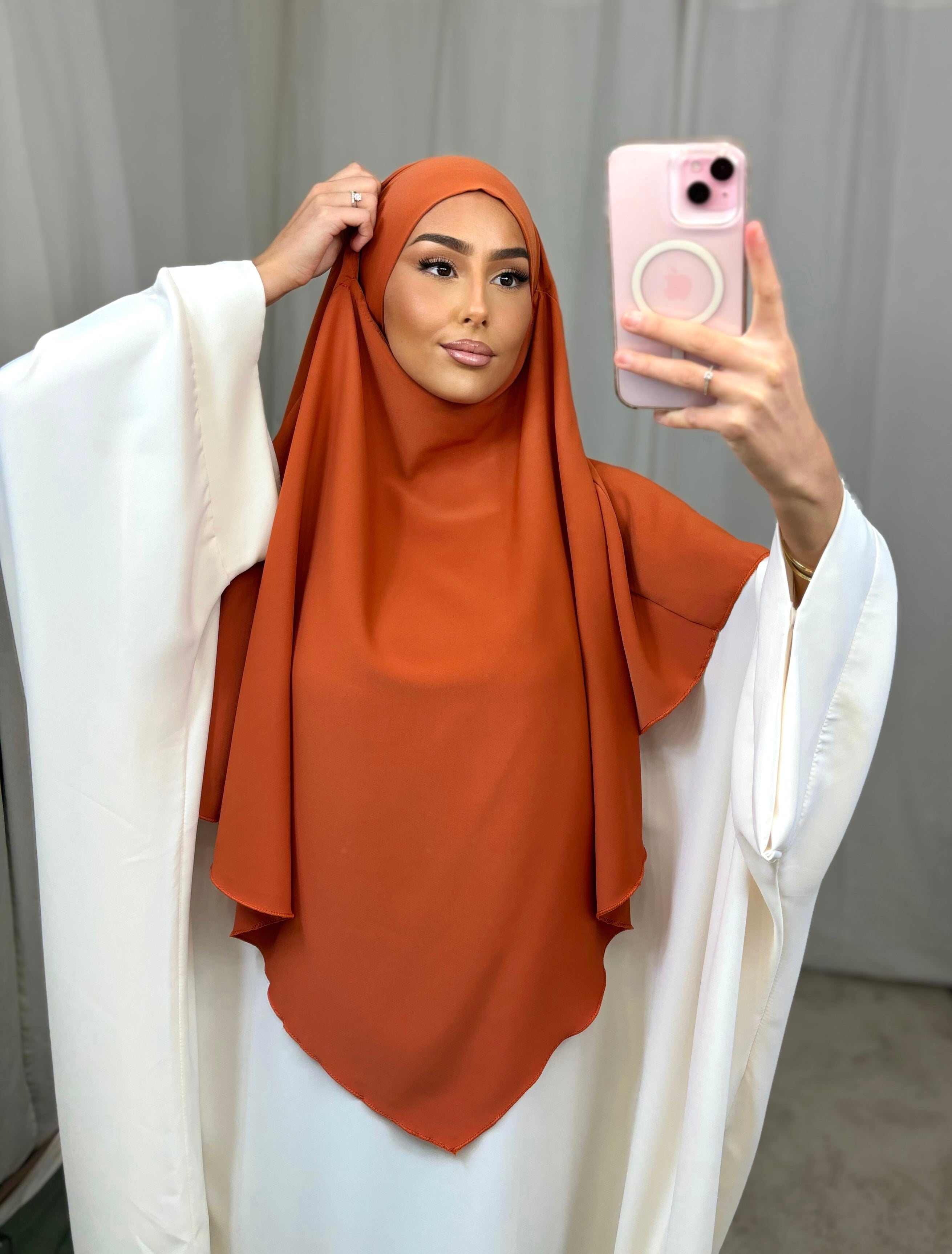 Khimar aus Medina-Seide – orange Hermès