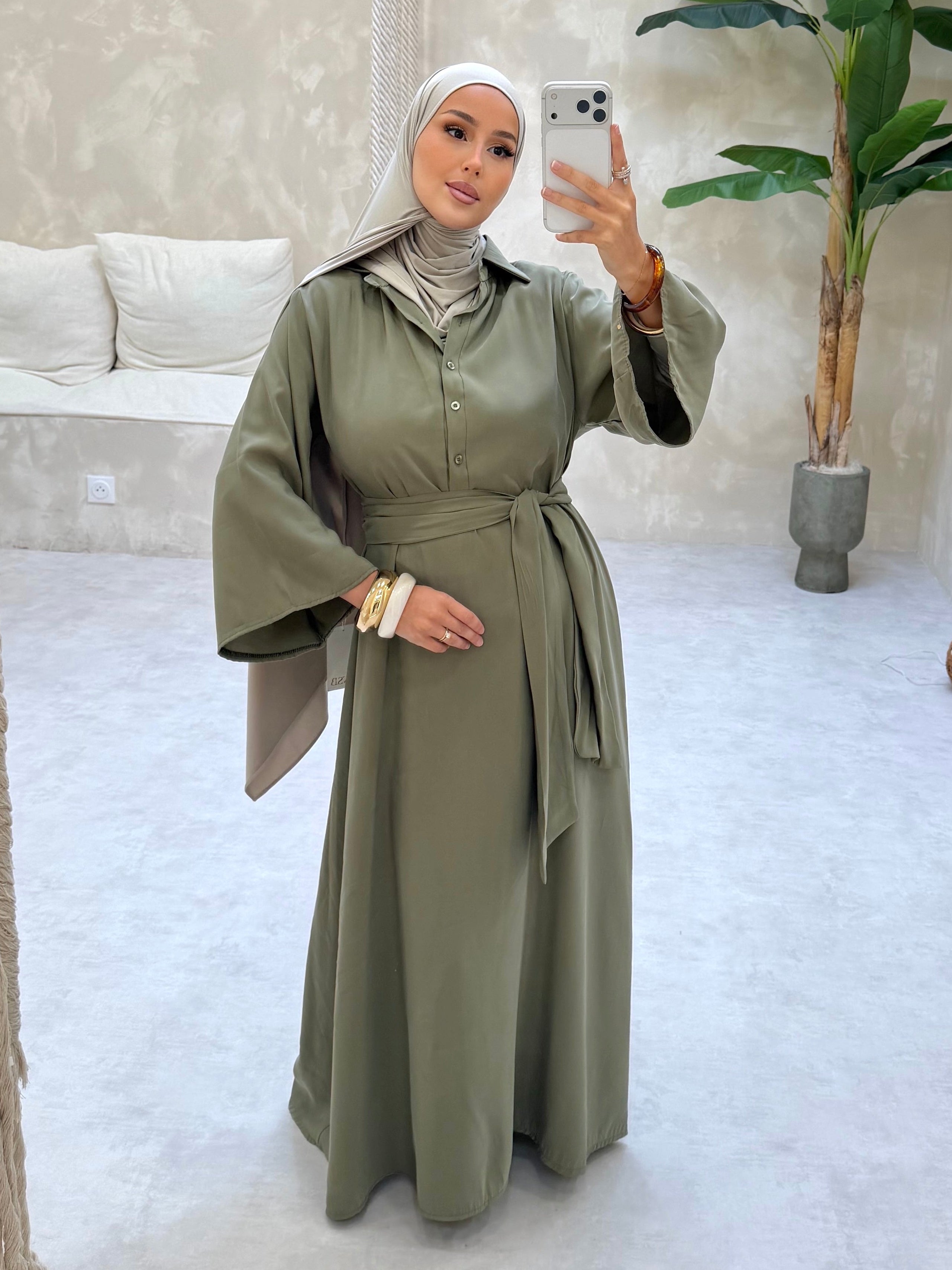 Robe chemise - kaki