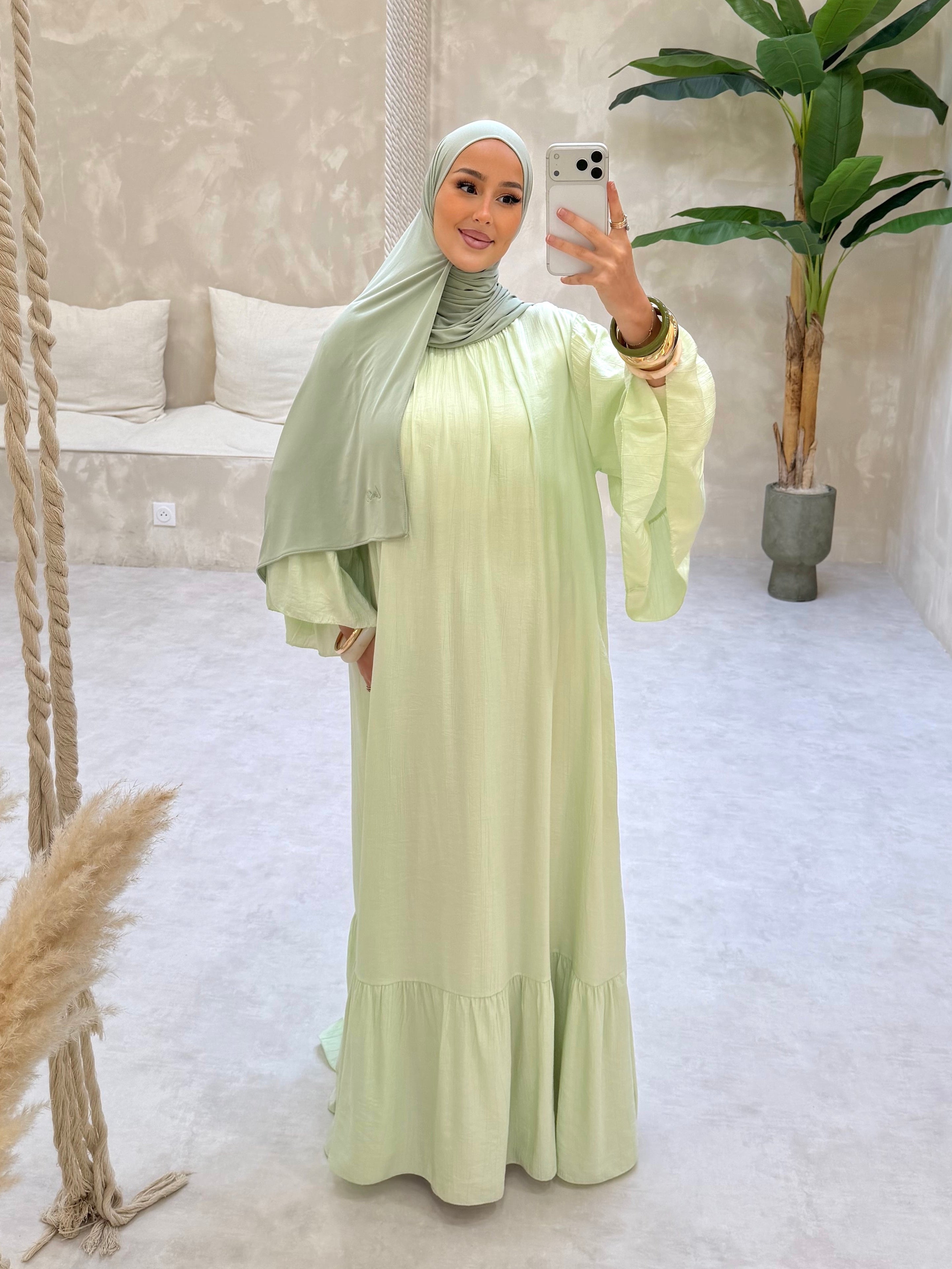 ROBE BOHÈME - vert pastel