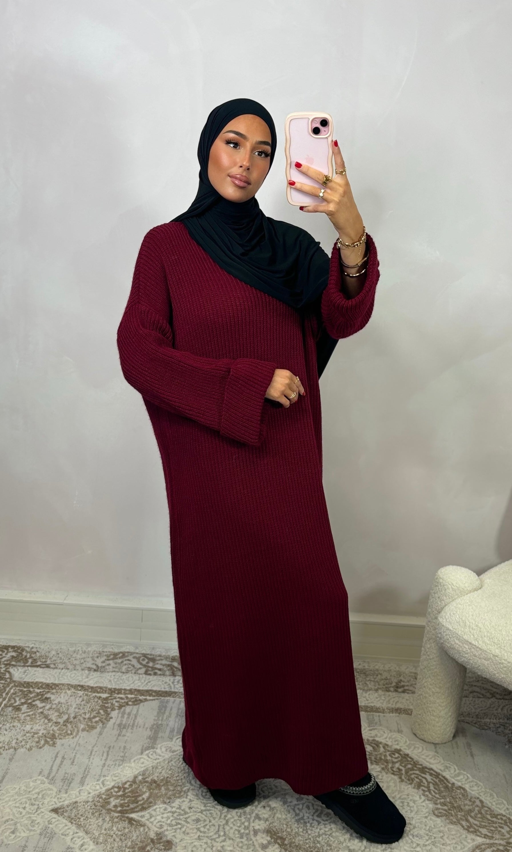 Netzkleid - burgund