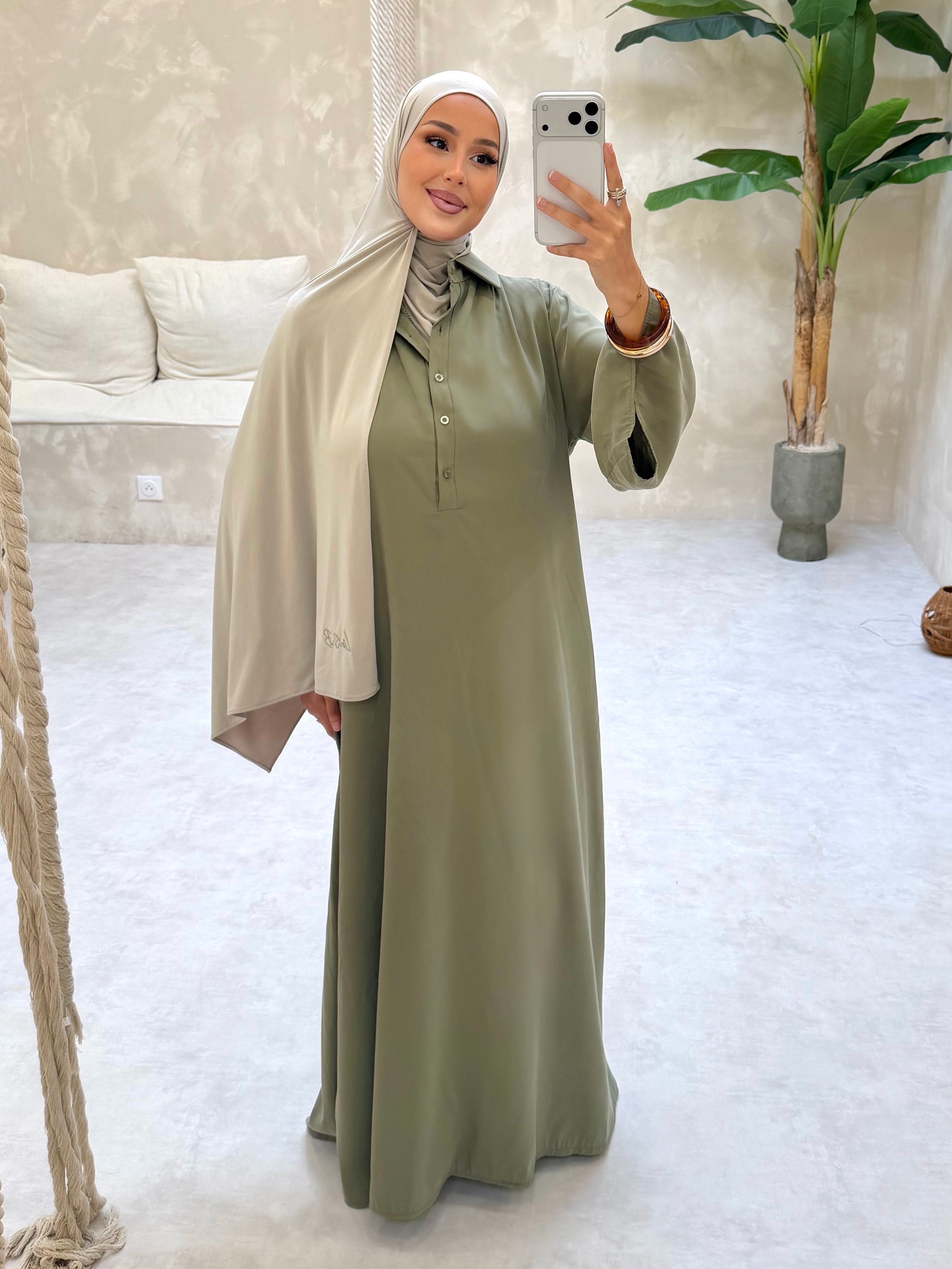 Robe chemise - kaki