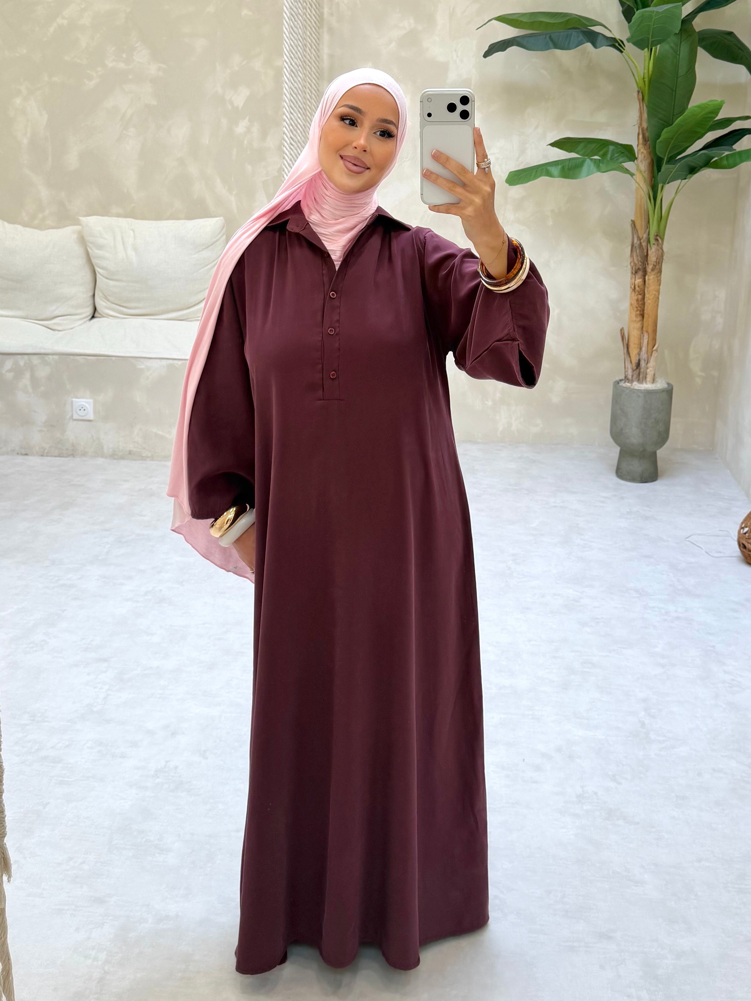 Robe chemise - prune