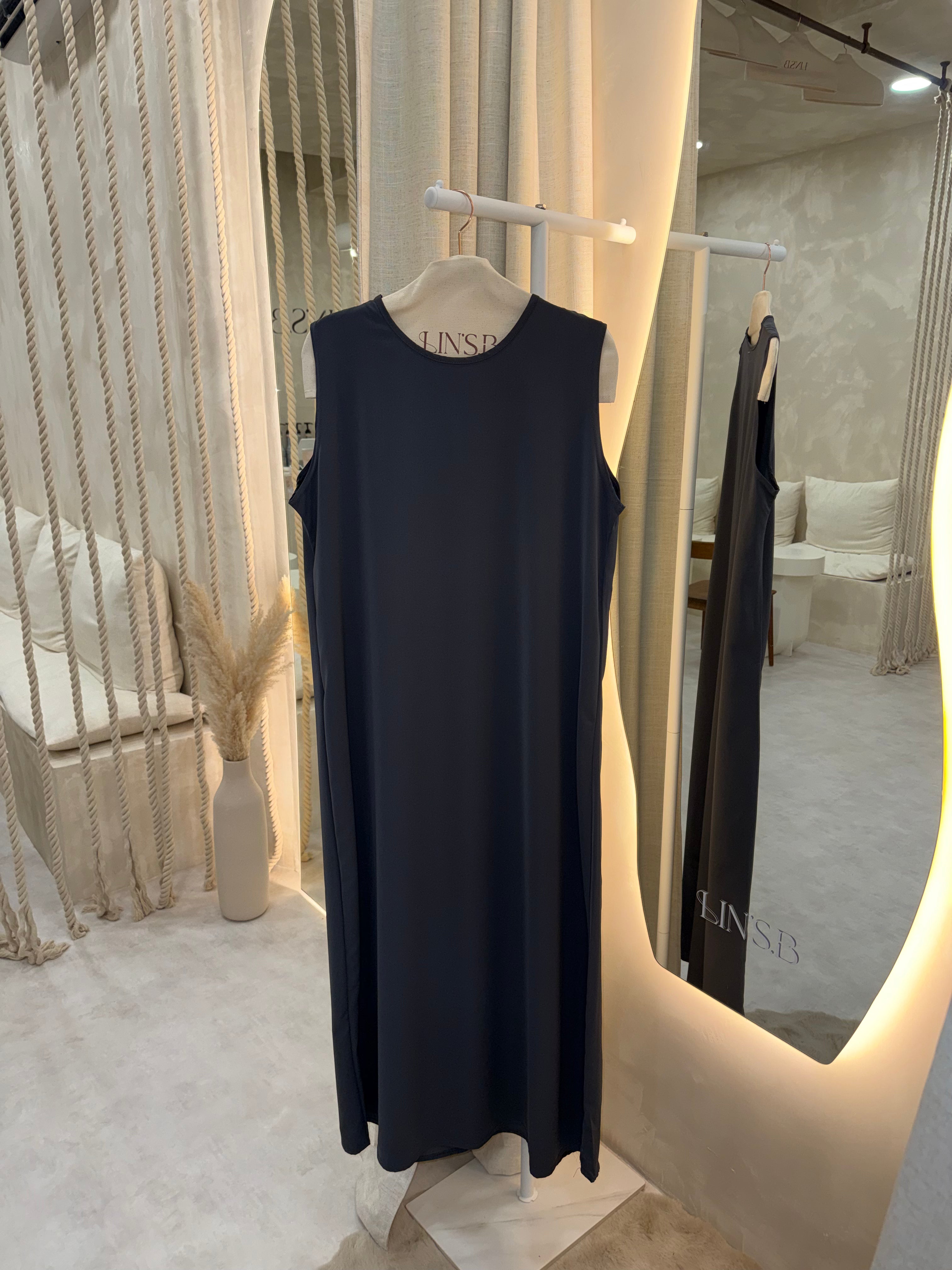 Sous robe soie de medine - Gris anthracite