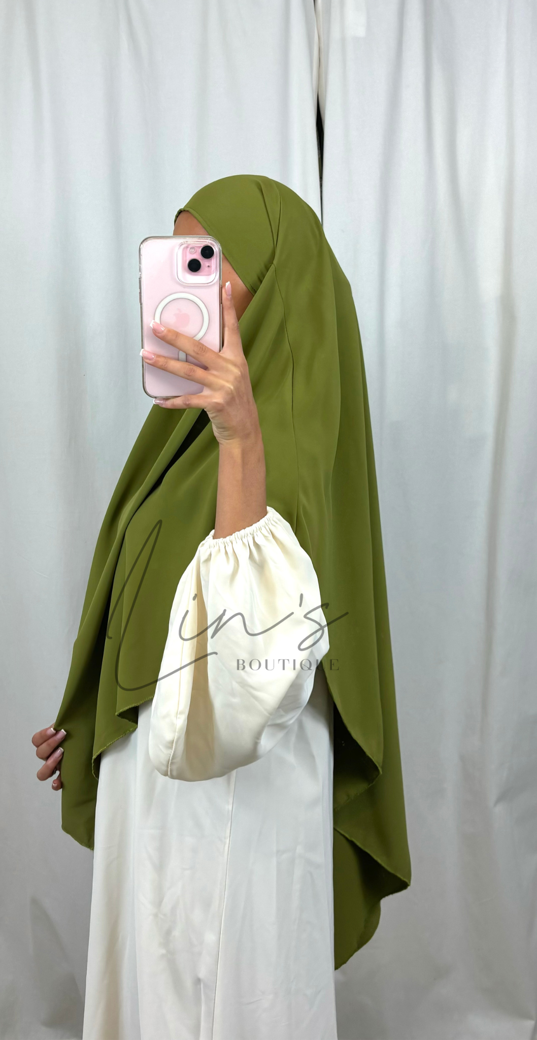 Medina Seiden-Khimar - OLIVGRÜN