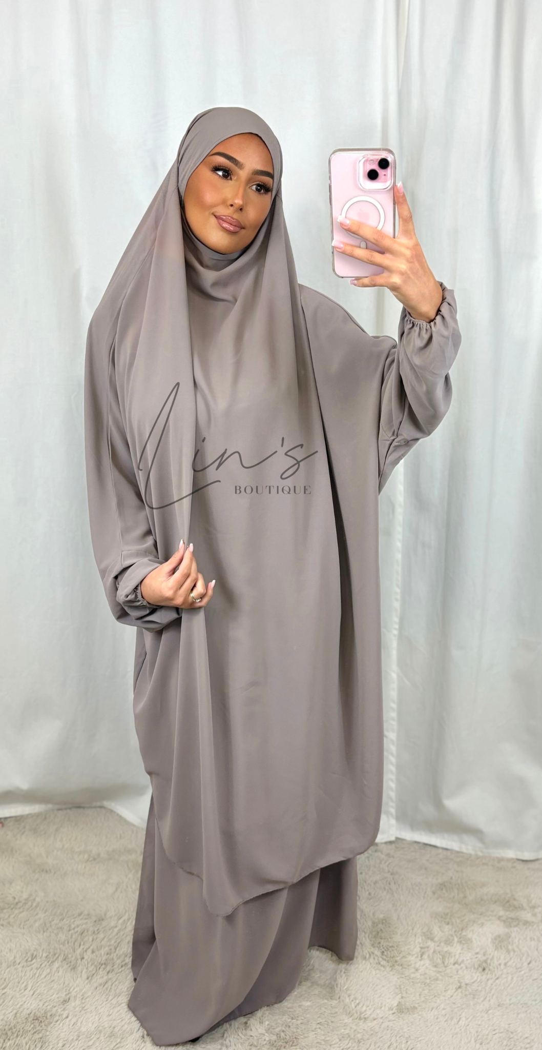 Jilbeb 2 Pieces Medina Silk - Cashmere