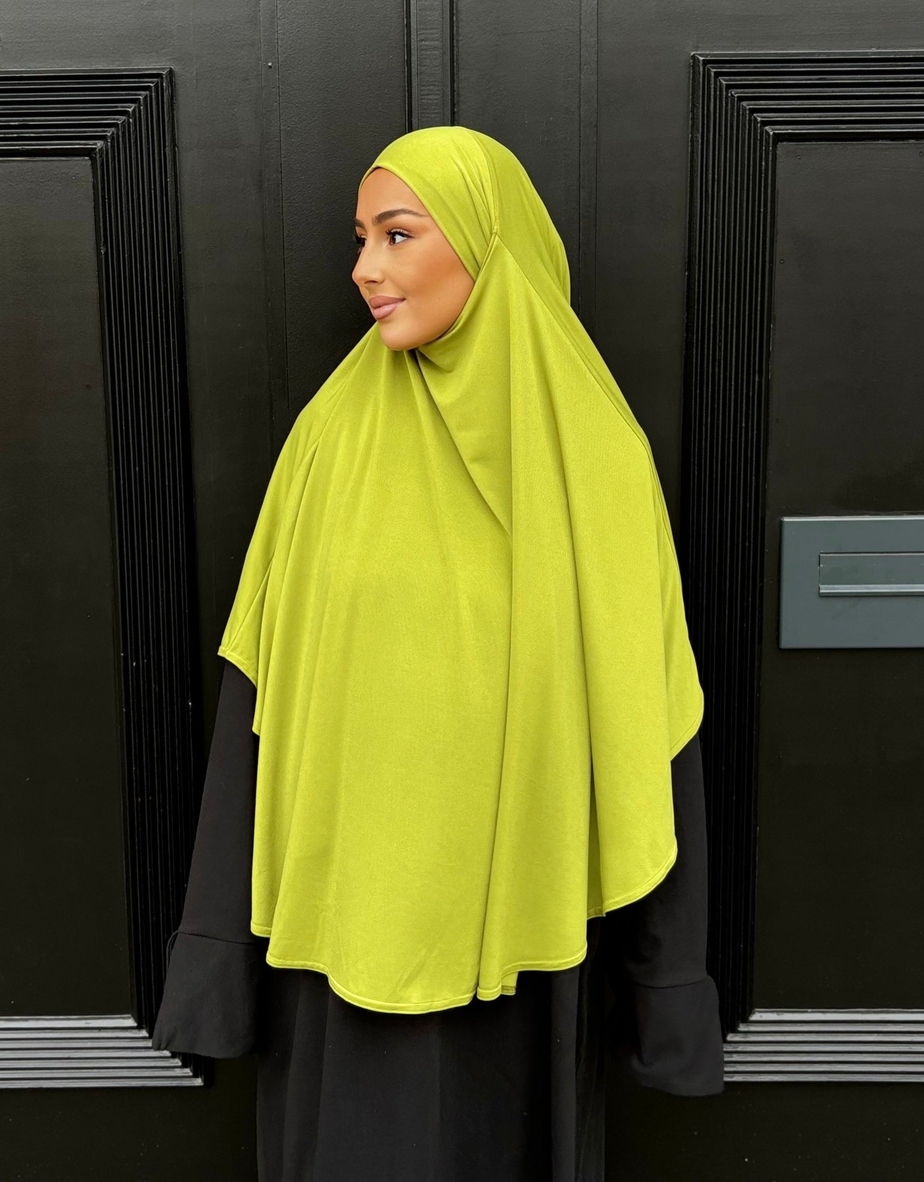 Khimar in luxury premium jersey LIN'S B - olive green