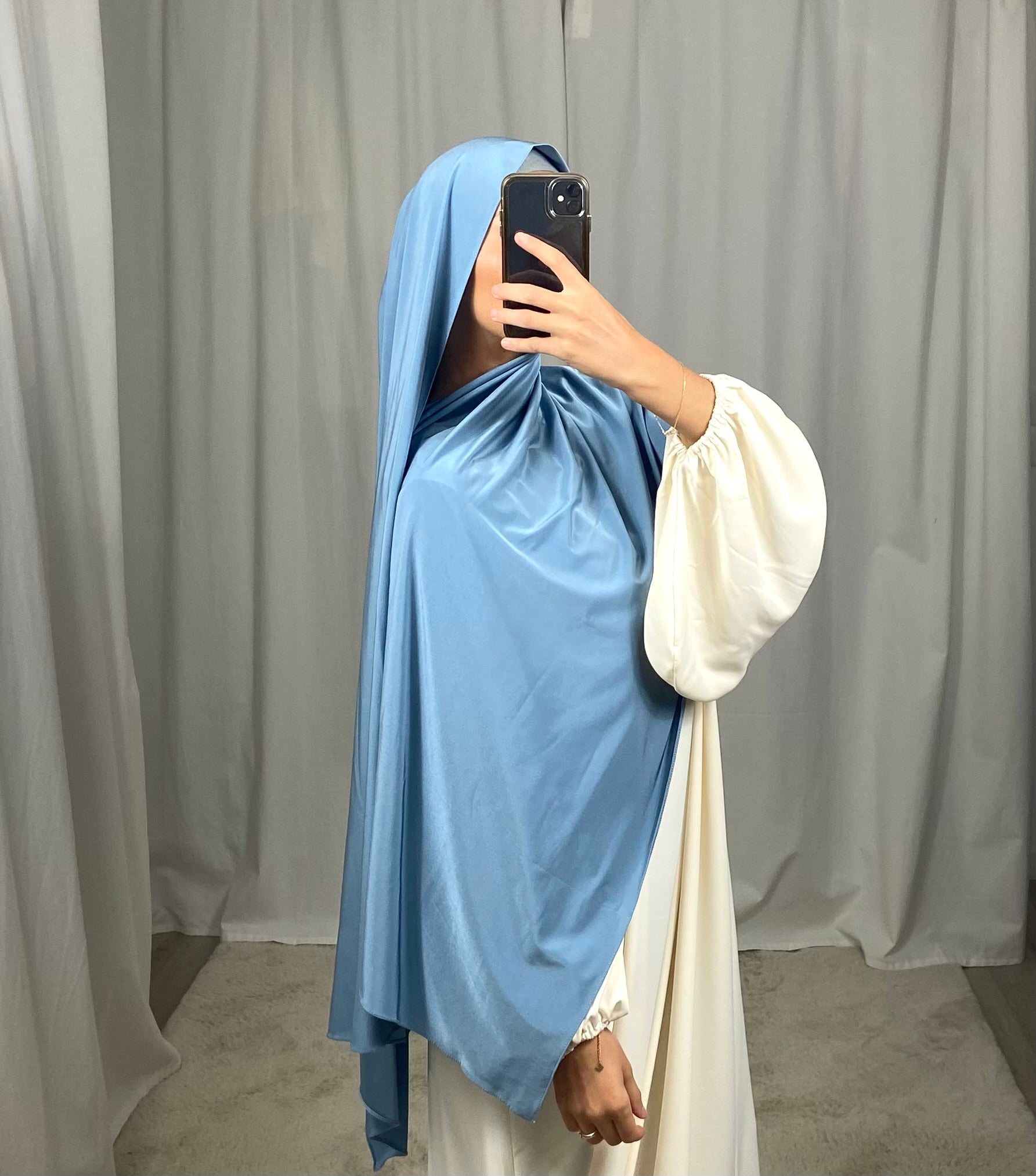 Jersey premium de luxe satiné DUBAI - BLUE JEAN