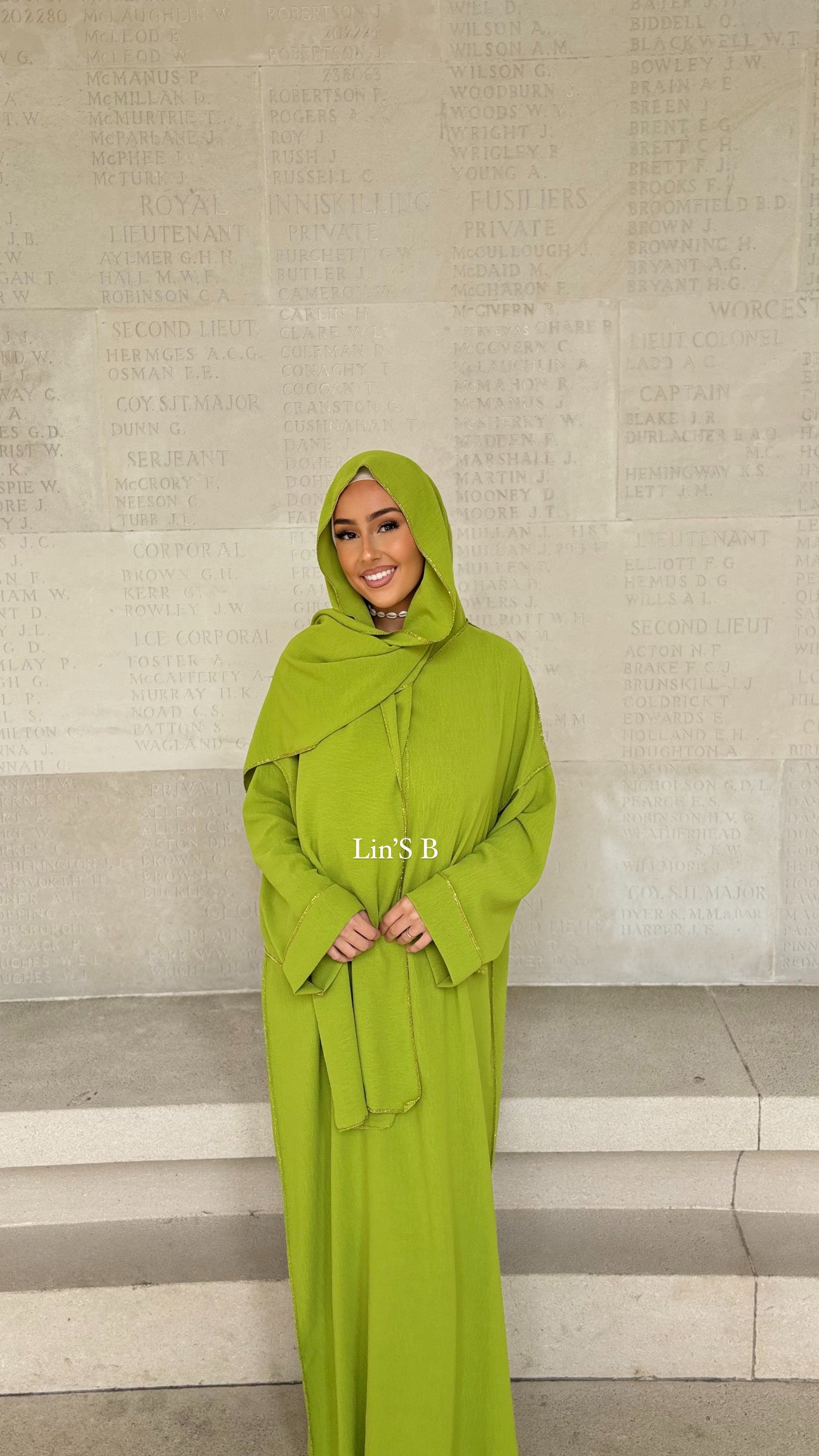 Abaya voile intégré en Jazz - vert olive