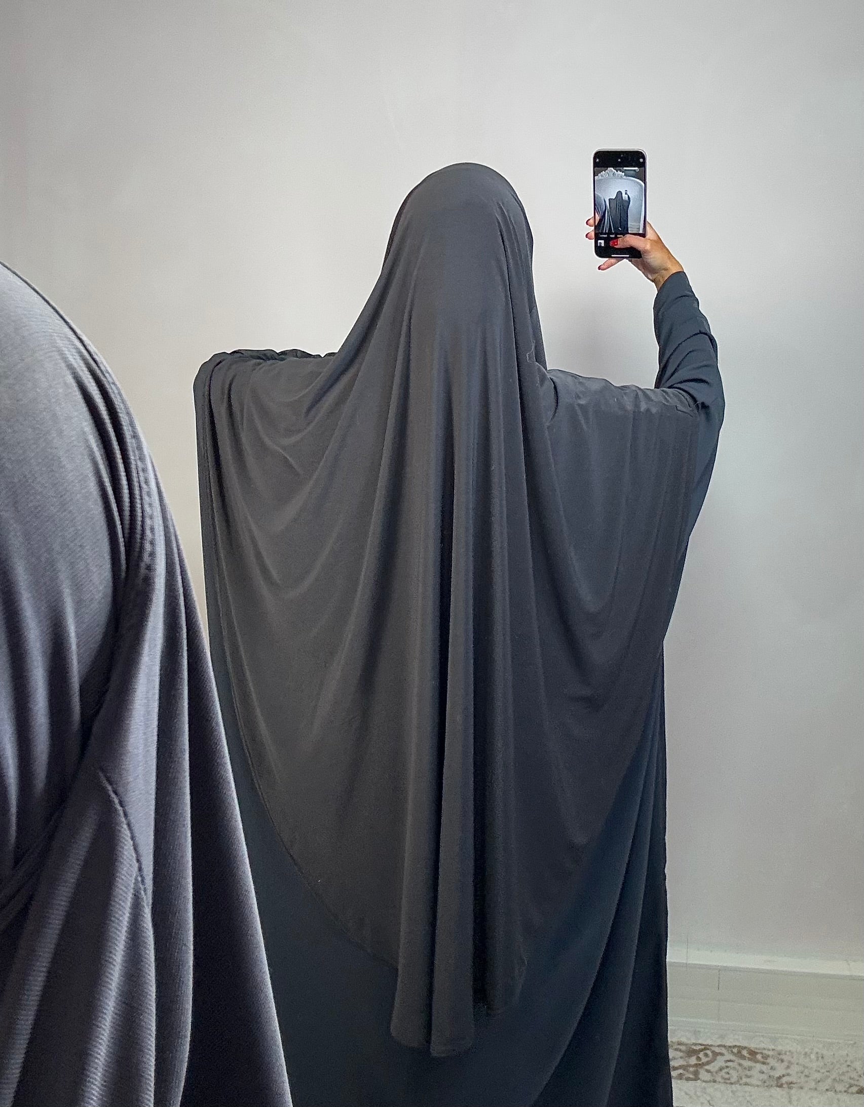 Khimar in luxury premium jersey LIN'S B - anthracite gray