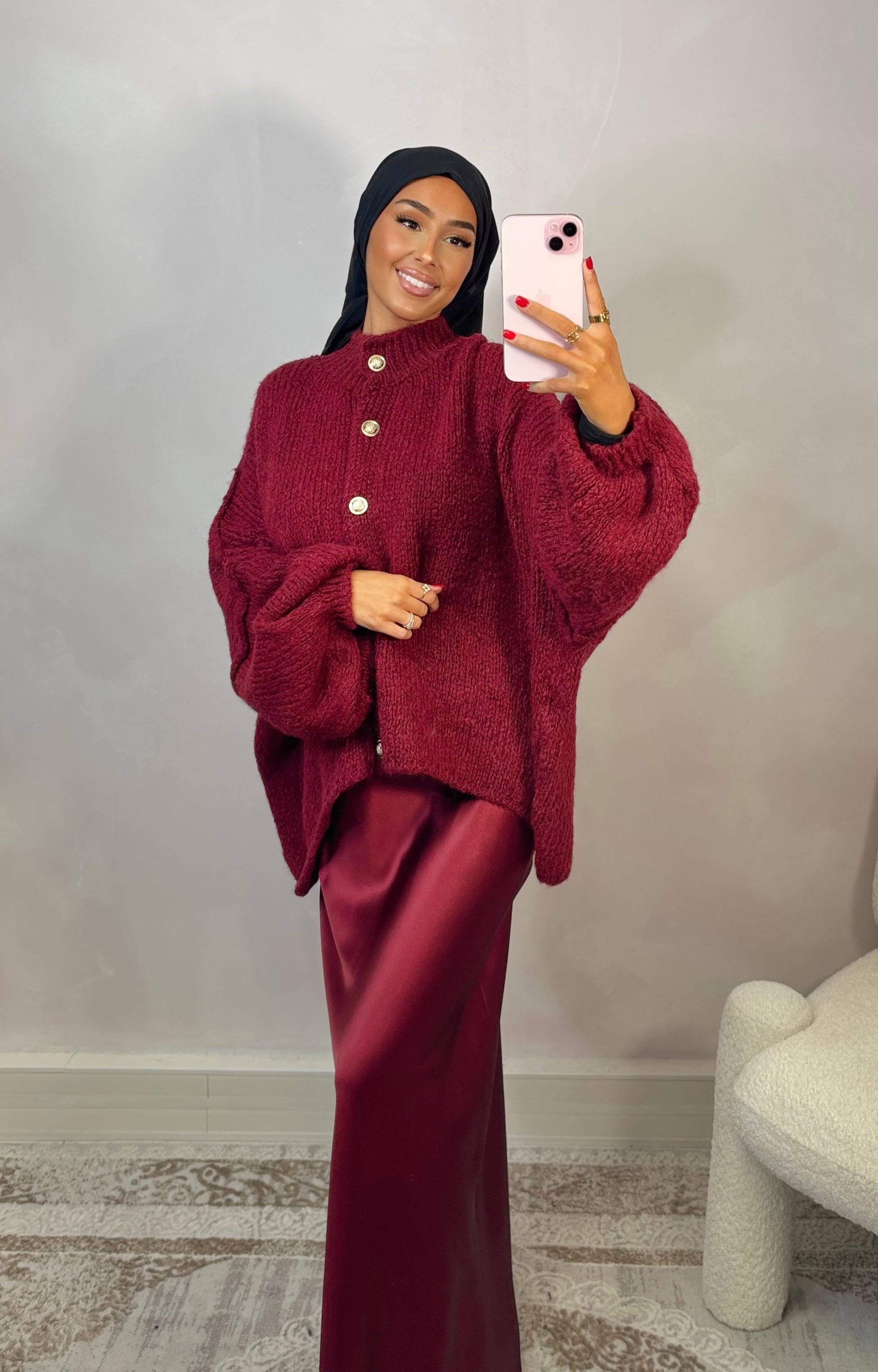 LANA cardigan - burgundy