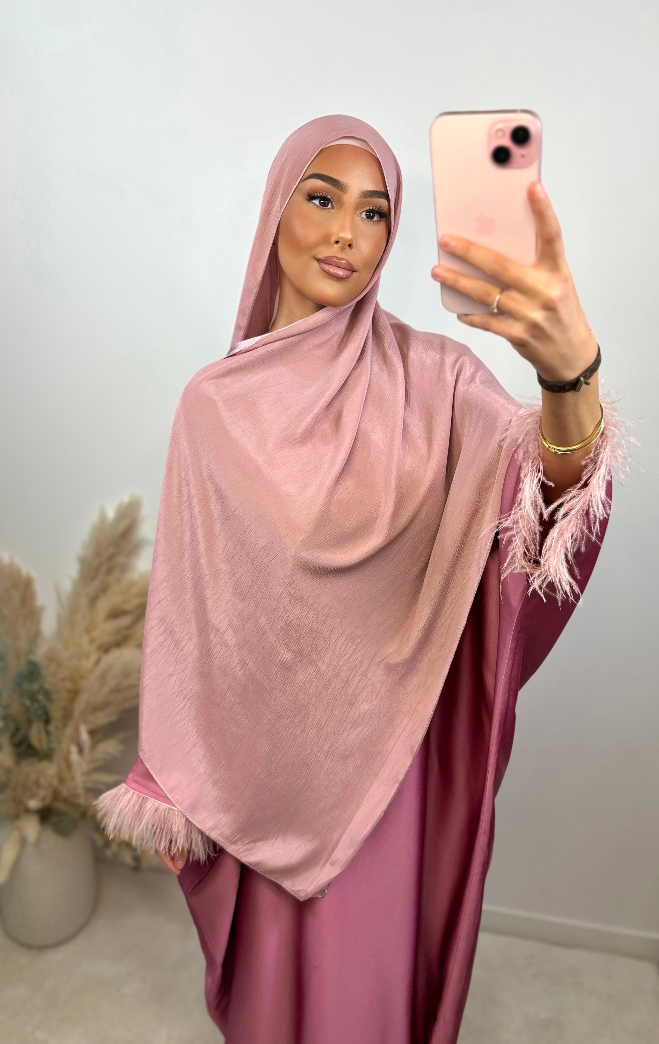 Voile satiné réversible - pink