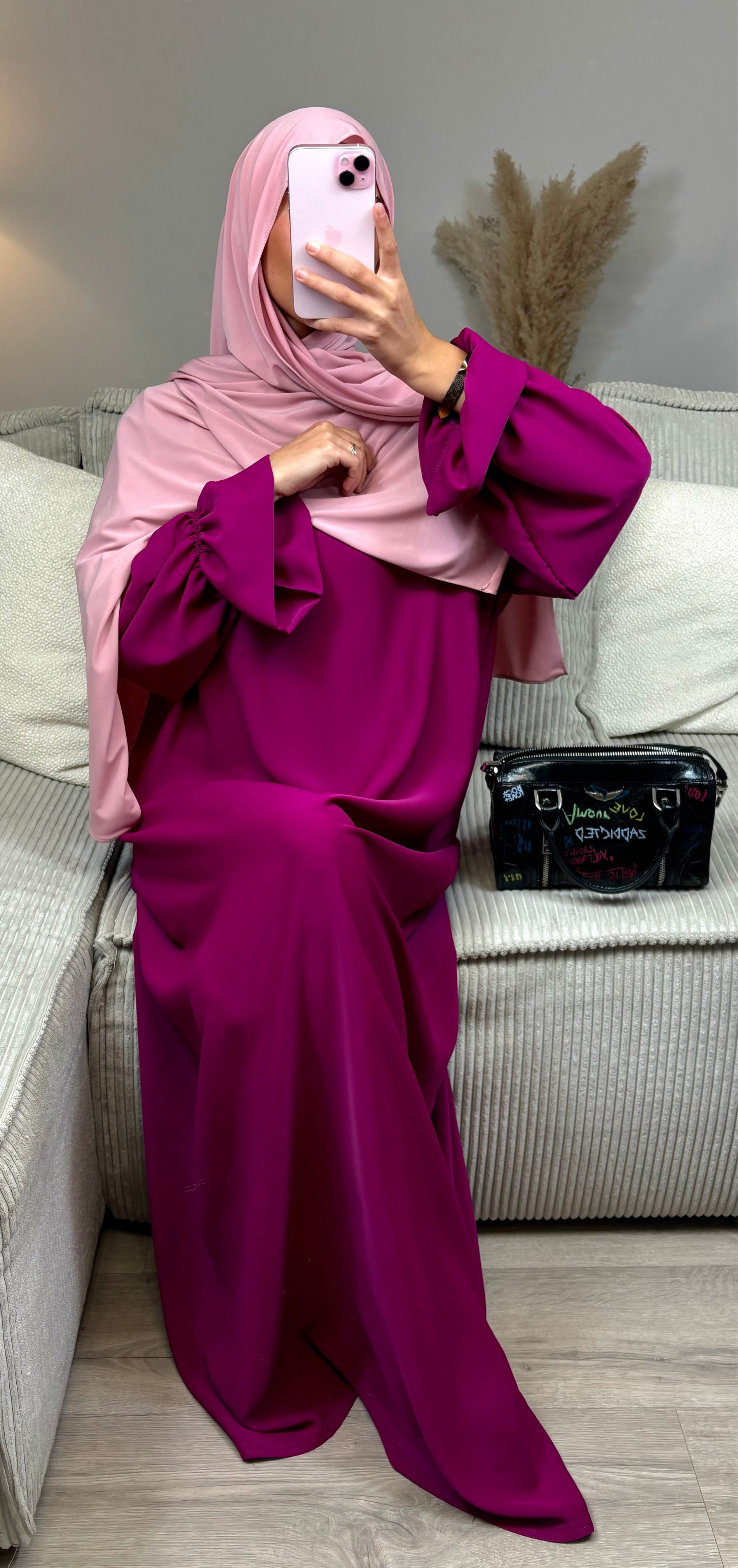 Scrunchie abaya - fuchsia
