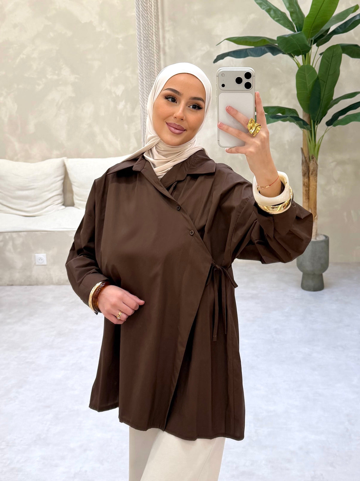 Chemisier cache cœur - Dark Brown