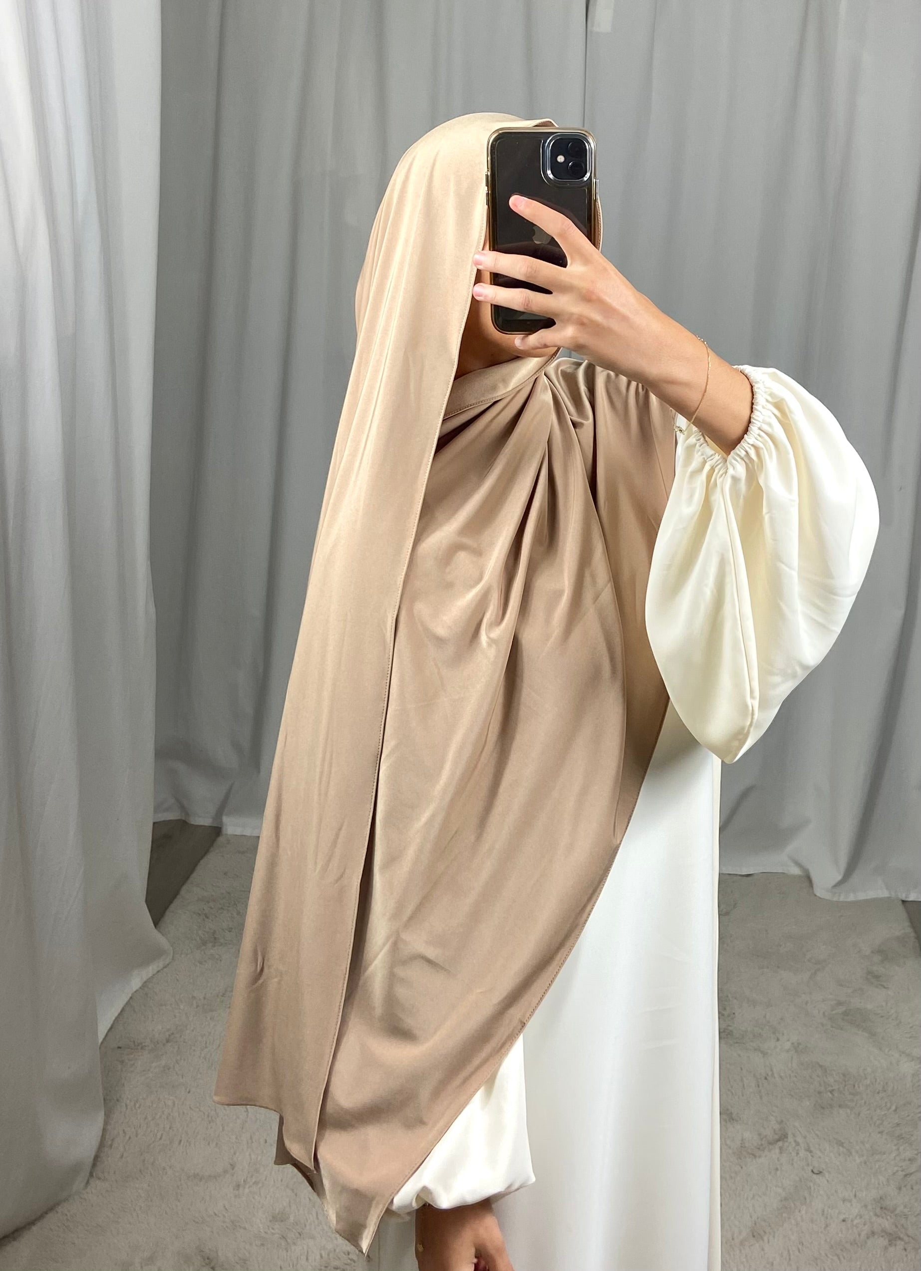 Jersey premium de luxe satiné DUBAI - CARAMEL
