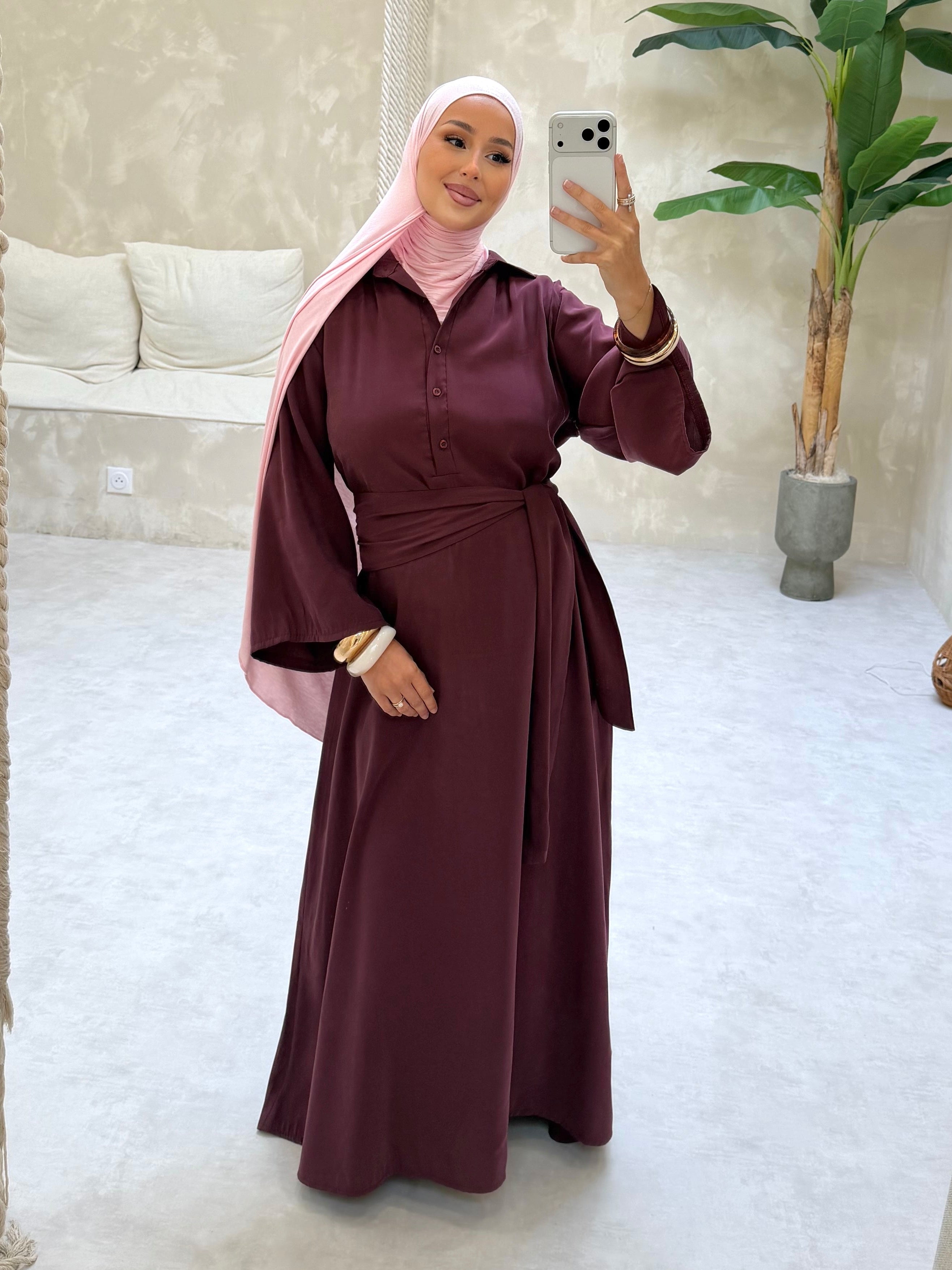 Robe chemise - prune