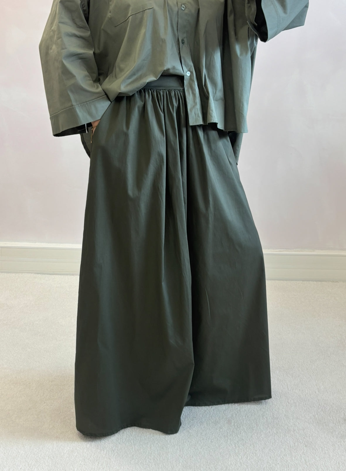 Jupe popeline - kaki