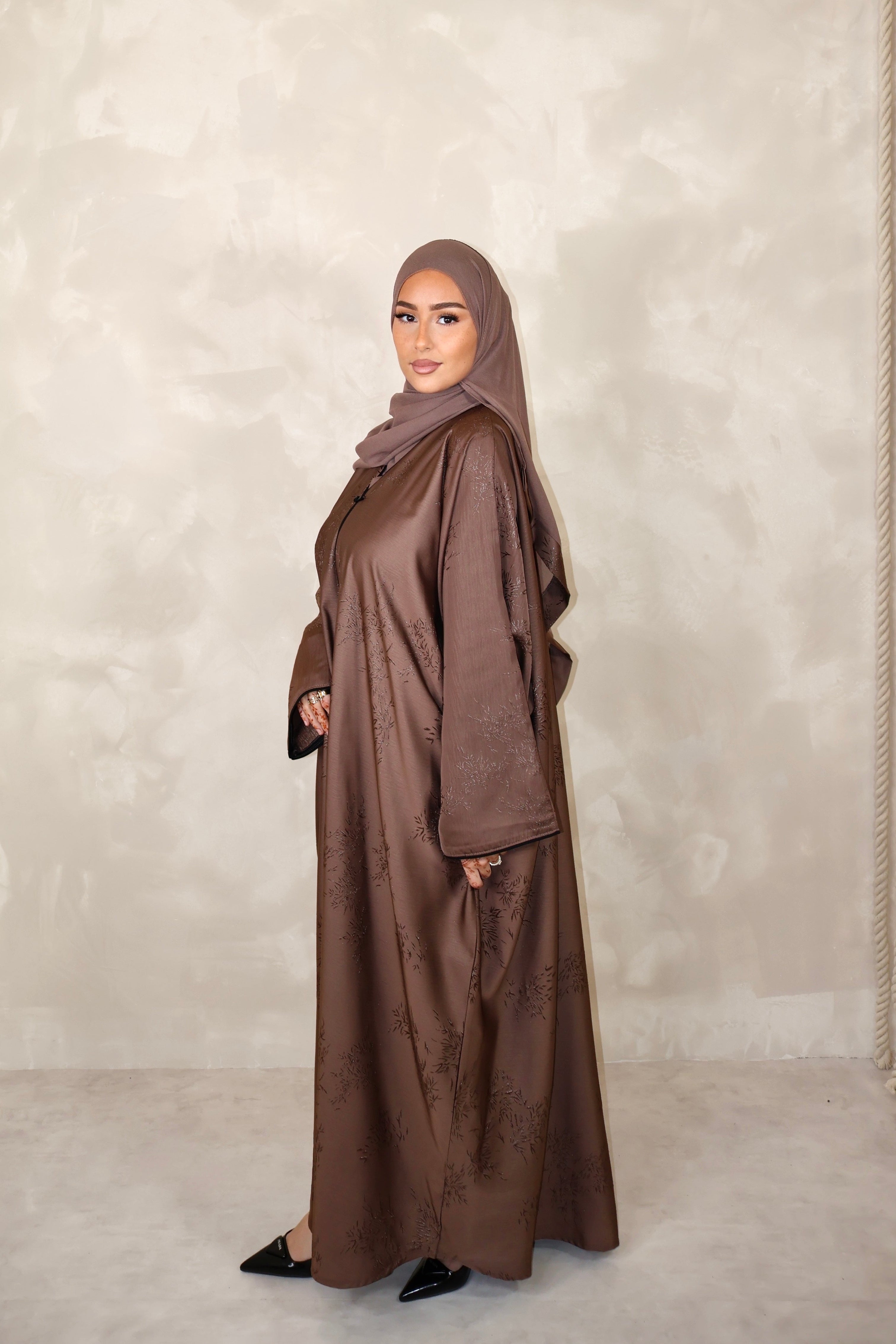 Abaya de Dubai (n81) - JAPONIA CHOCOLATE BROWN