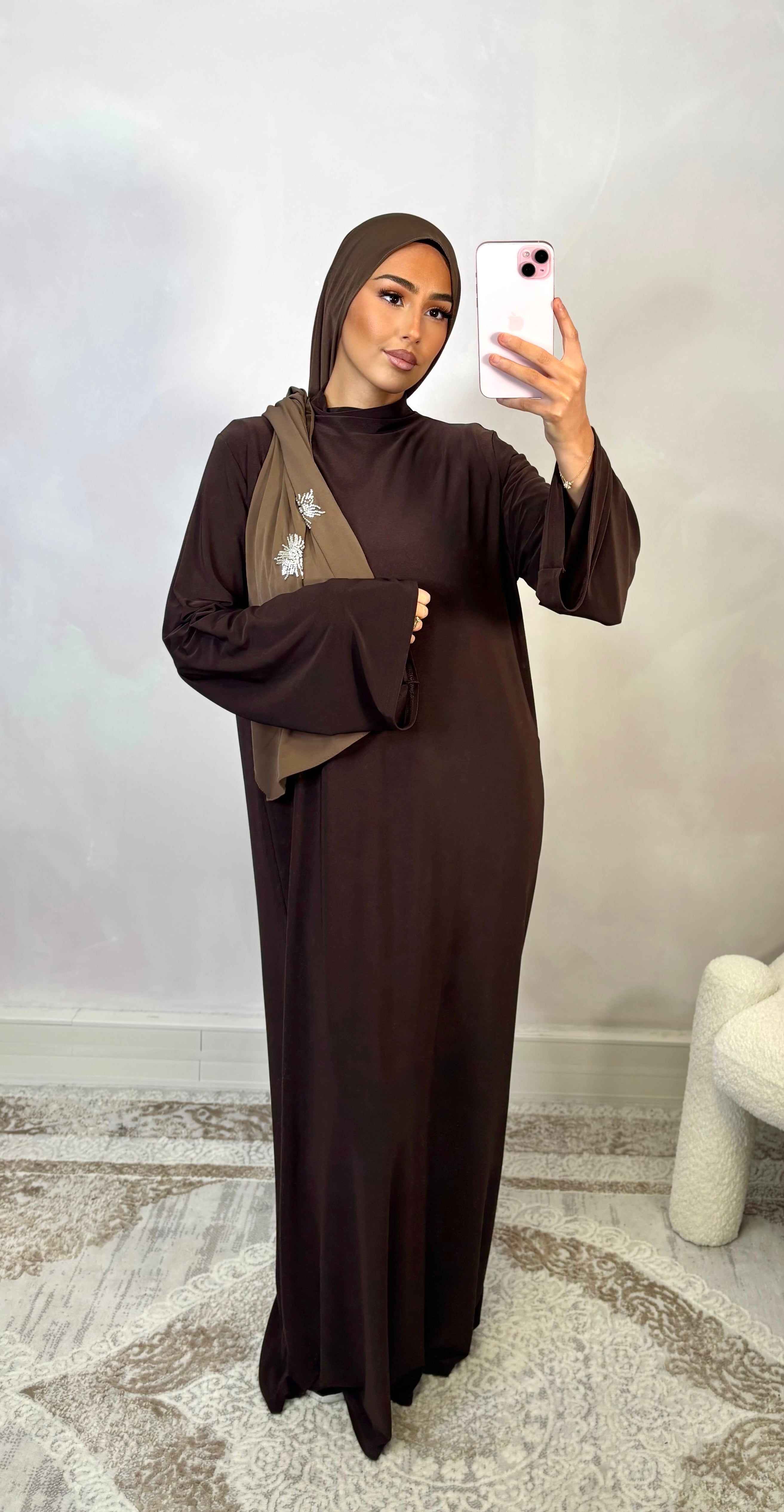 LIN'S B Luxury Premium Jersey Prayer Set - Dark Brown