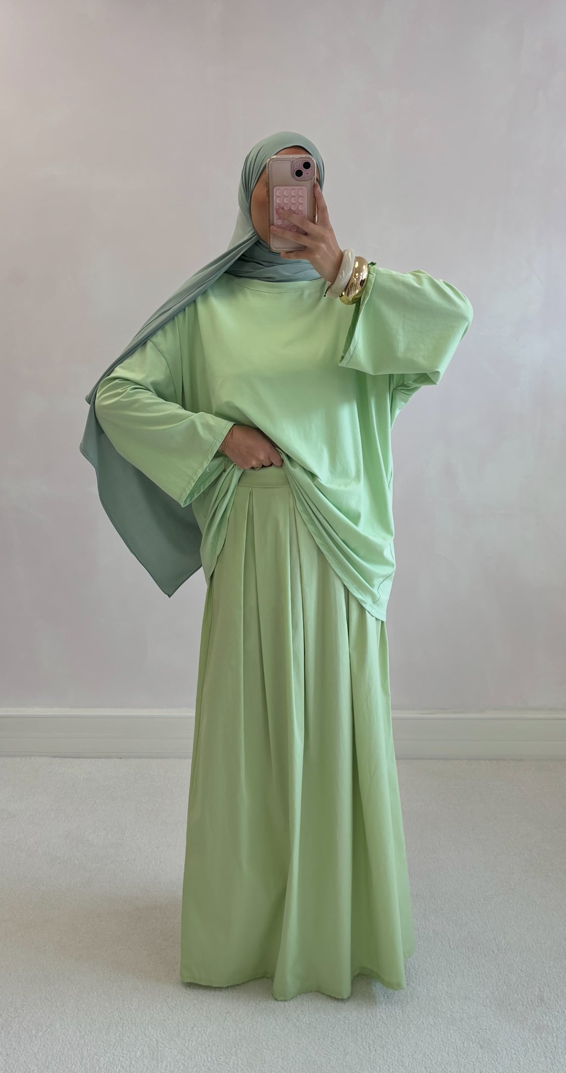 Poplin skirt - pistachio